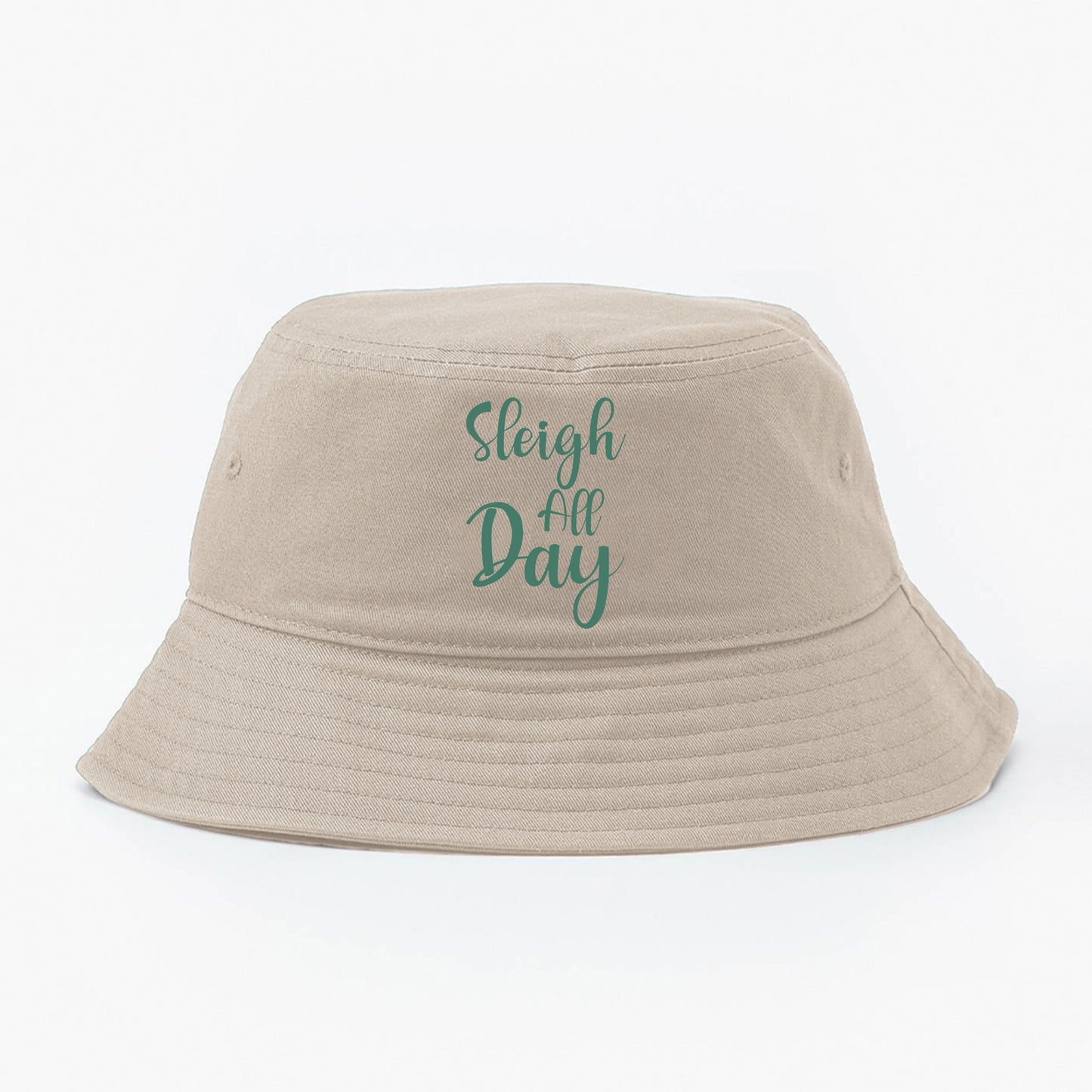 "Sleigh All Day" Green Bucket Hat