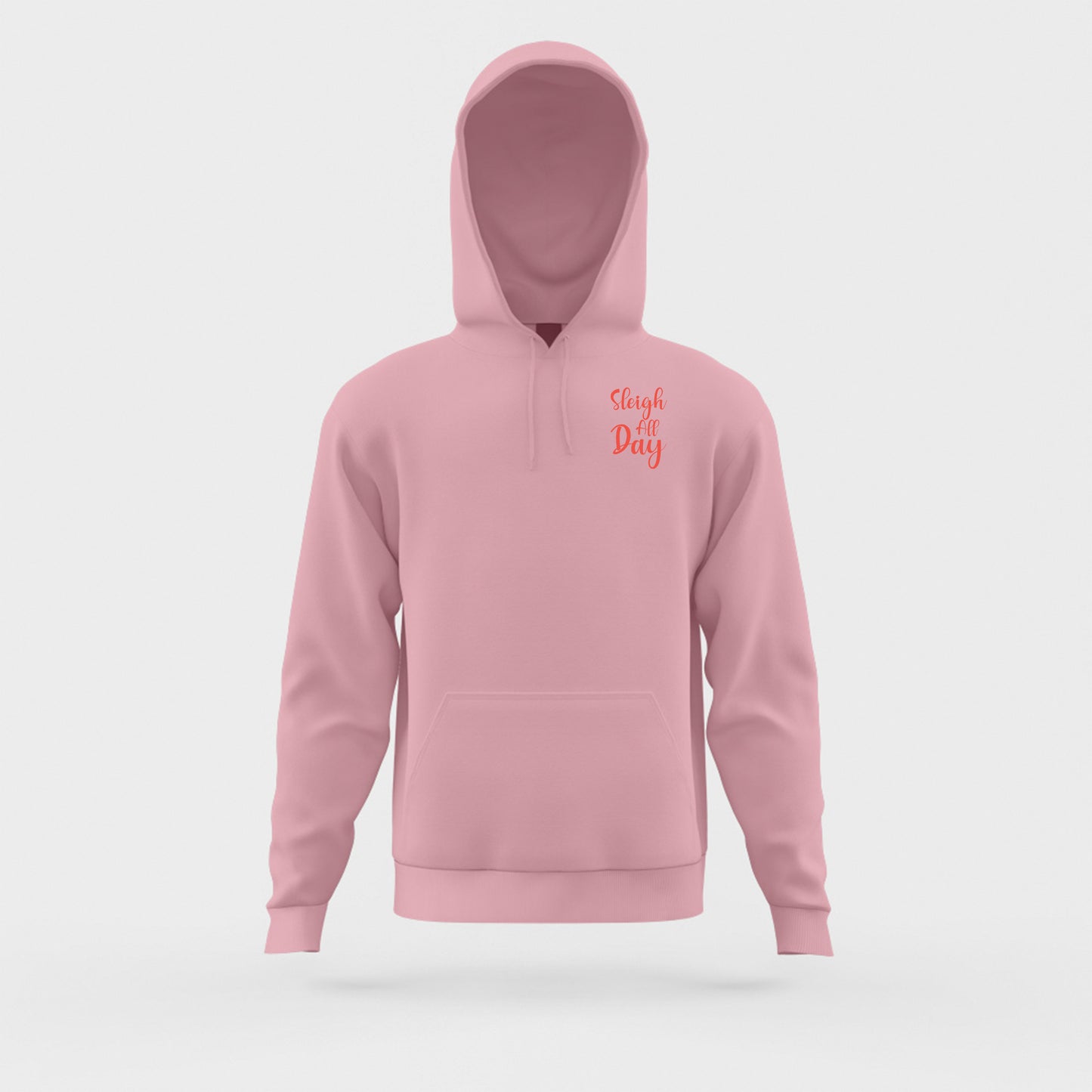 "Sleigh All Day" Light Red Hoodie