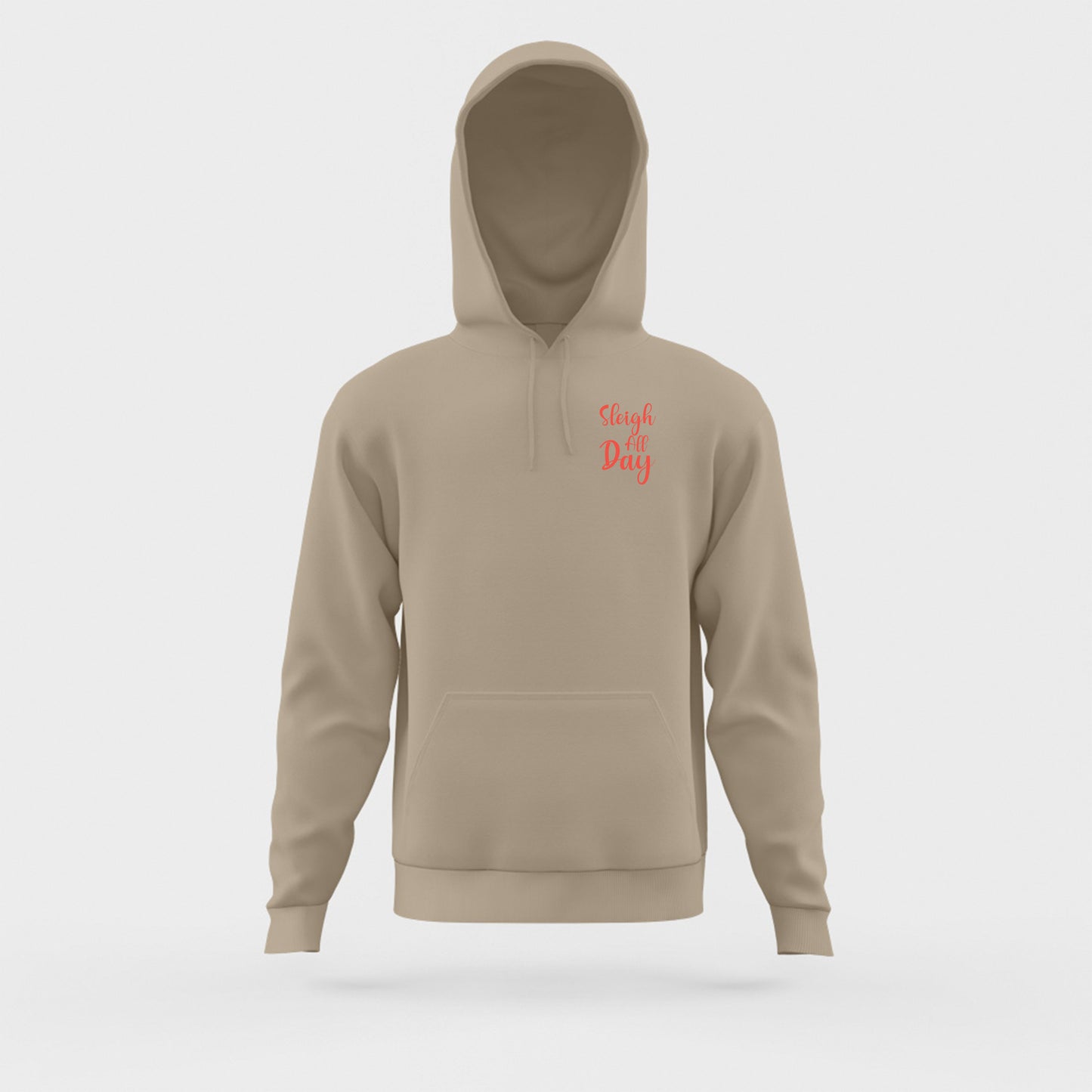 "Sleigh All Day" Light Red Hoodie