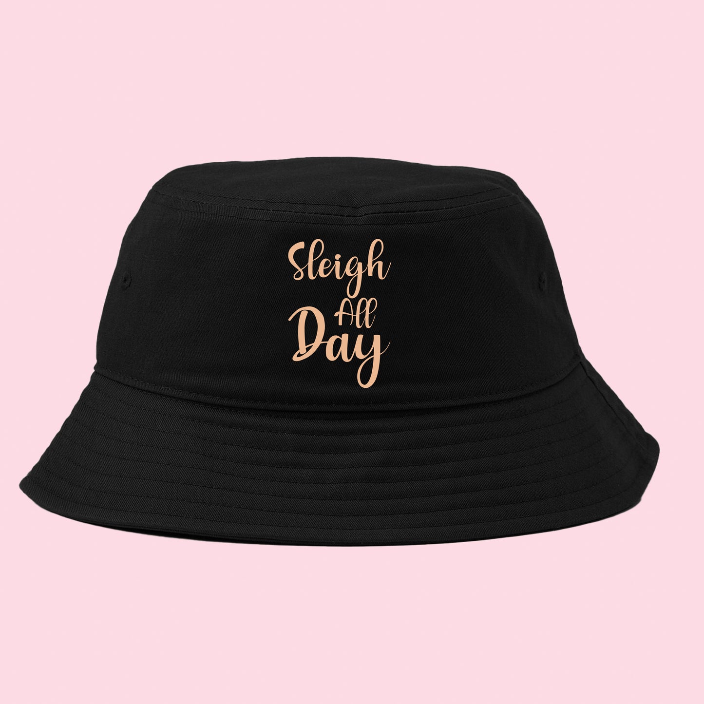 "Sleigh All Day" Peach Bucket Hat