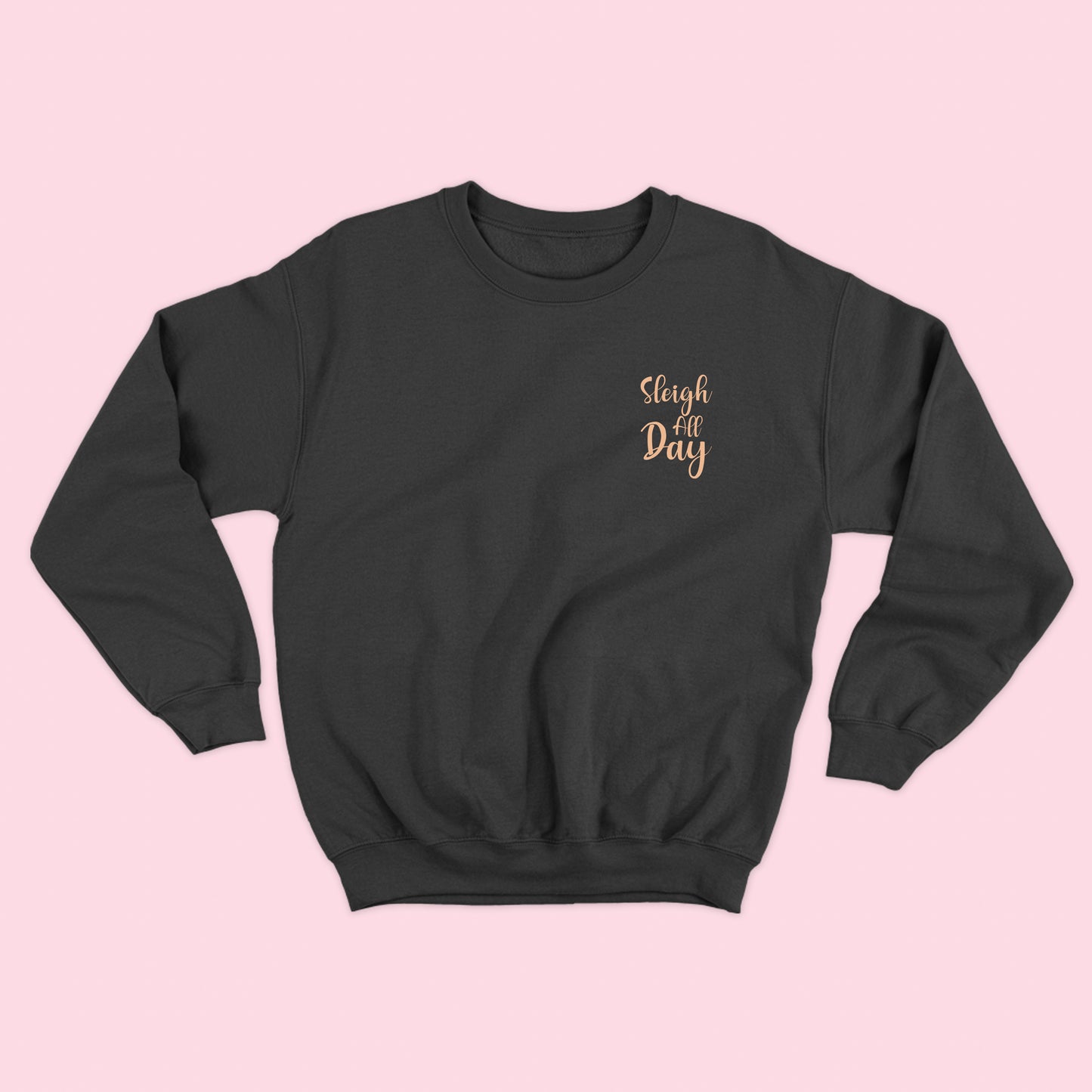 "Sleigh All Day" Peach Sweatshirt