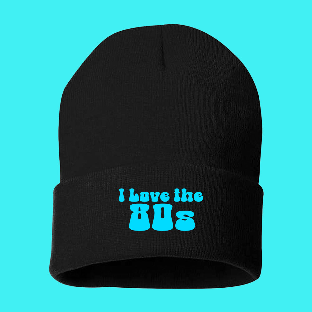 I Love the 80s Cyan Beanie Hat