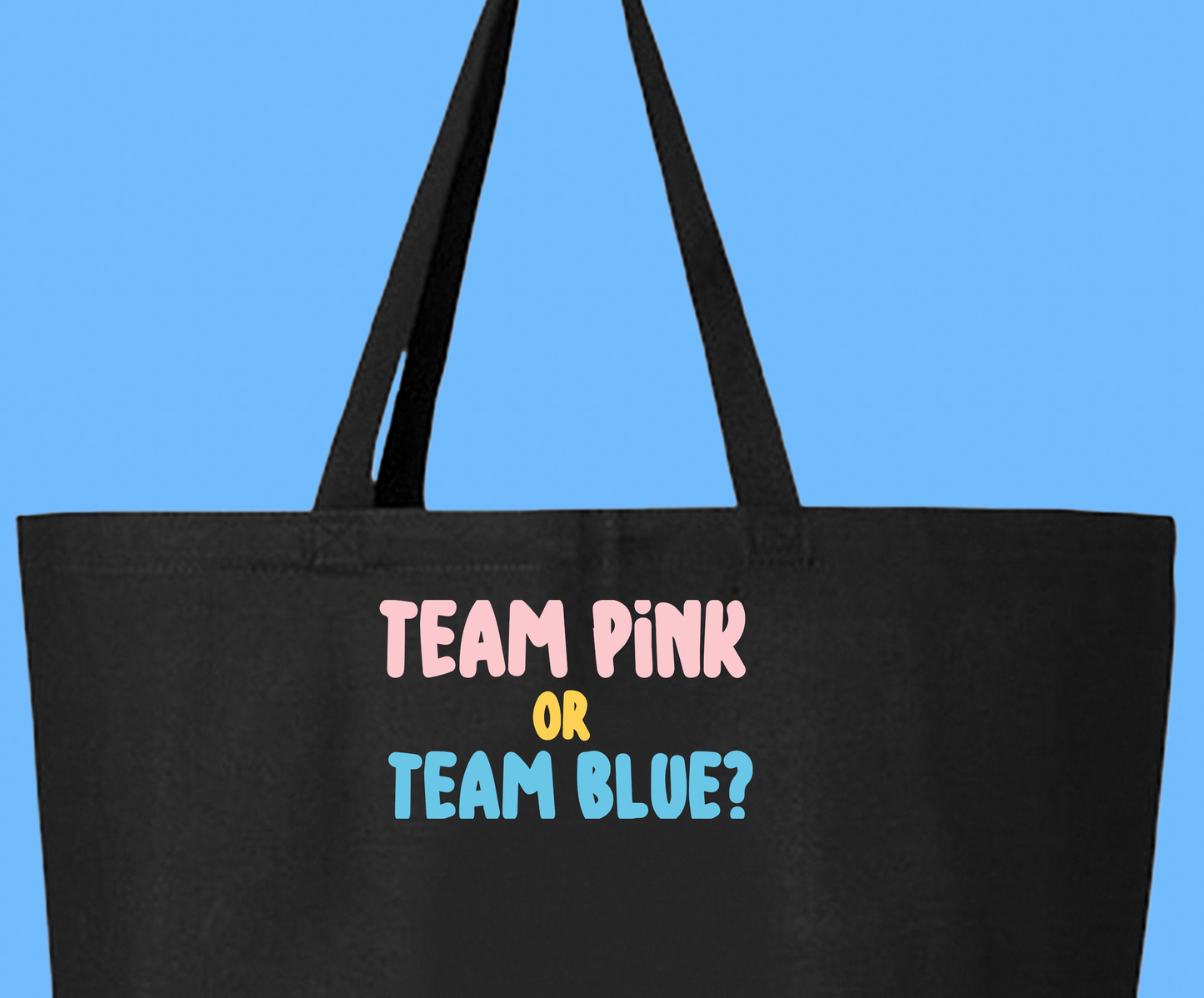 Team Pink or Team Blue? Desaturated Tote Bag