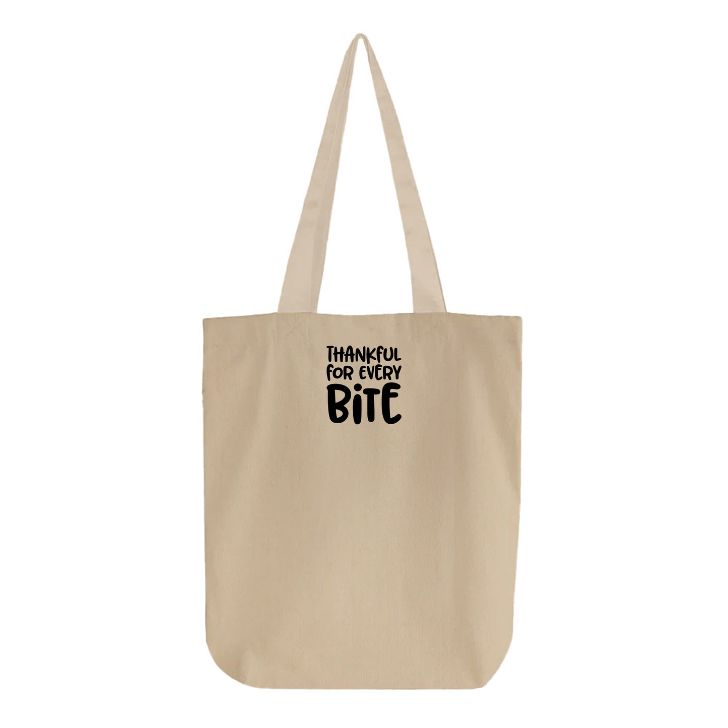 Thankful for Every Bite Black Tote Bag