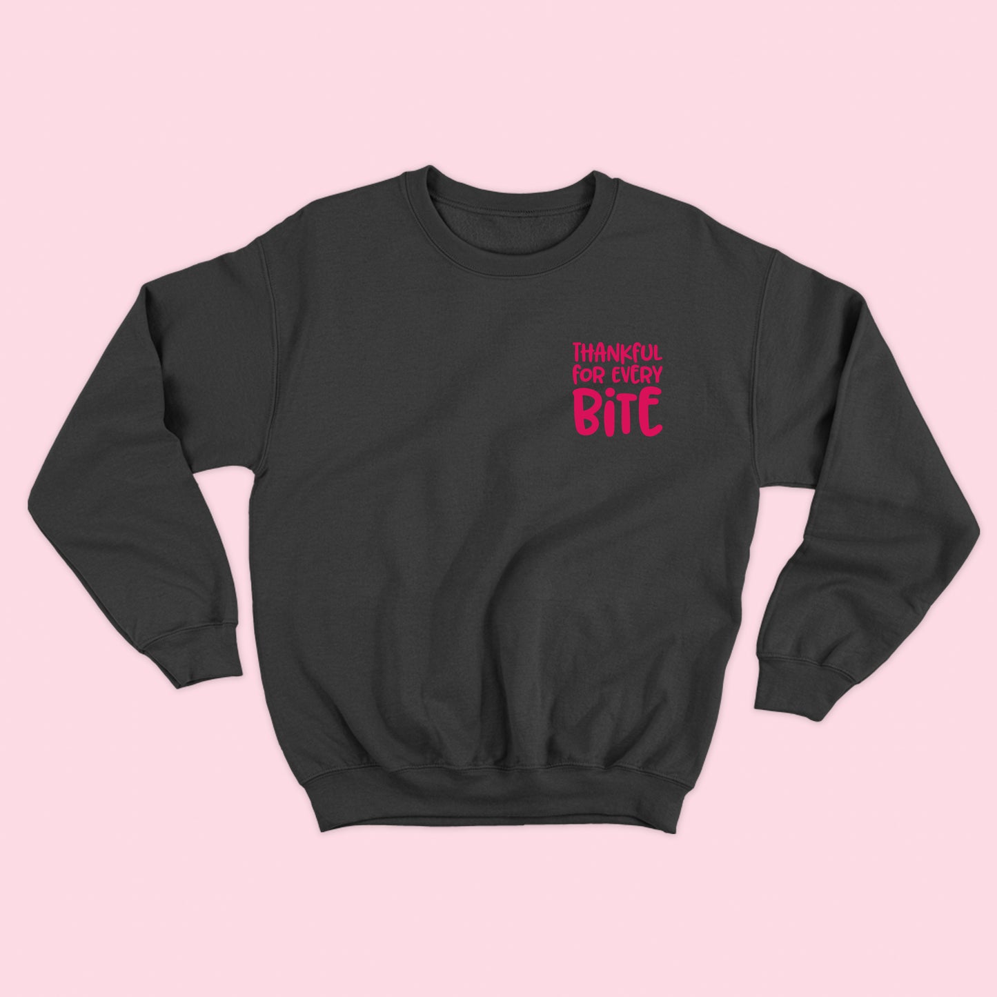 Thankful for Every Bite Dark Pink Sweatshirt