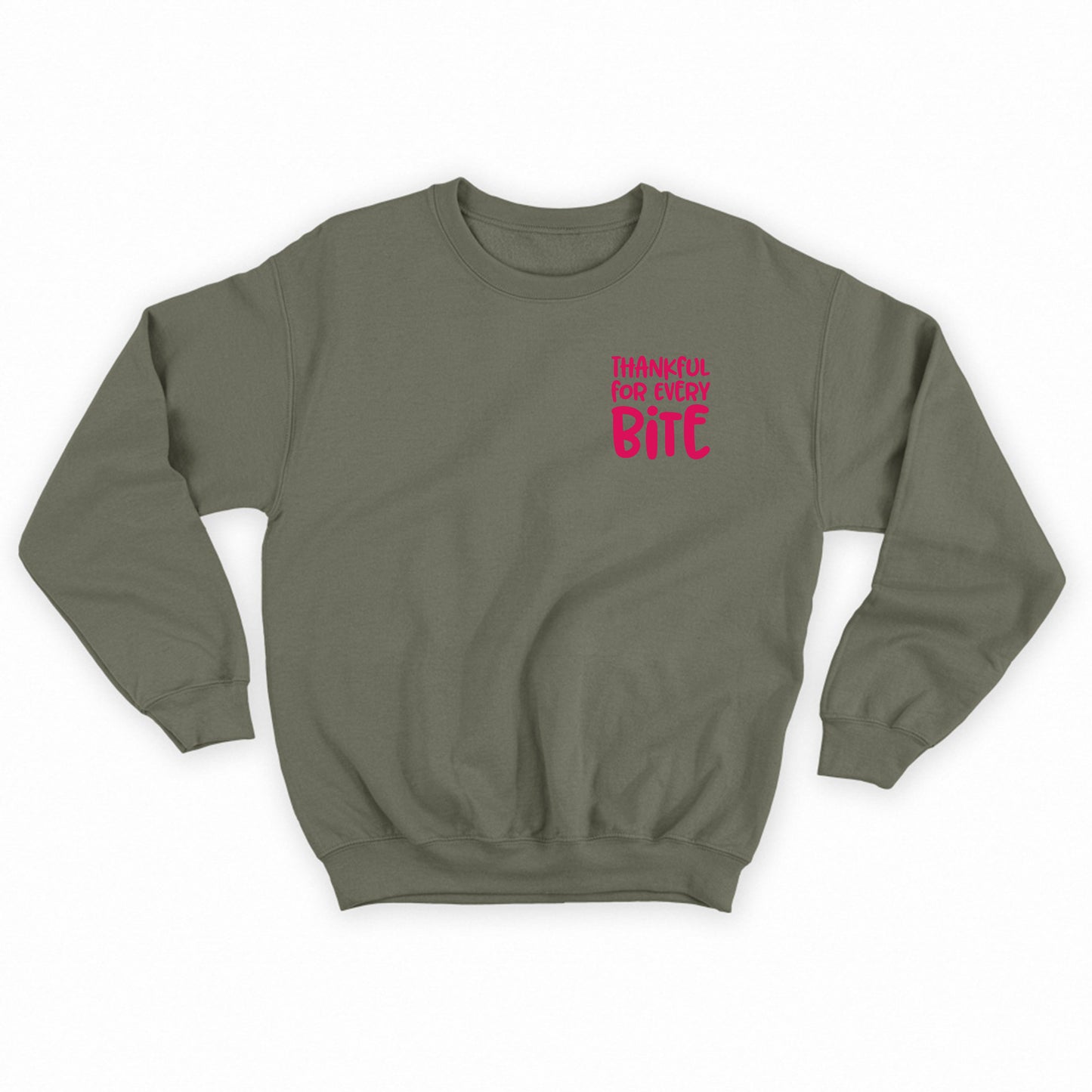 Thankful for Every Bite Dark Pink Sweatshirt