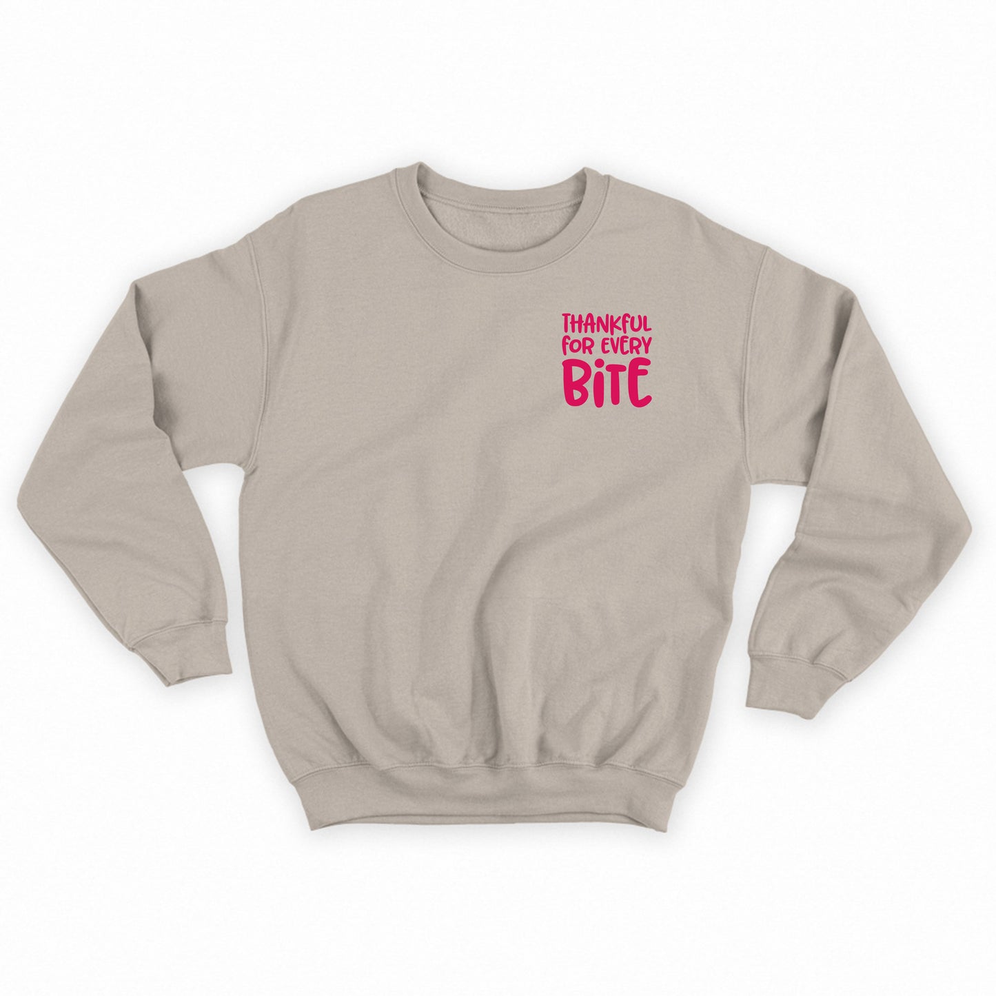 Thankful for Every Bite Dark Pink Sweatshirt