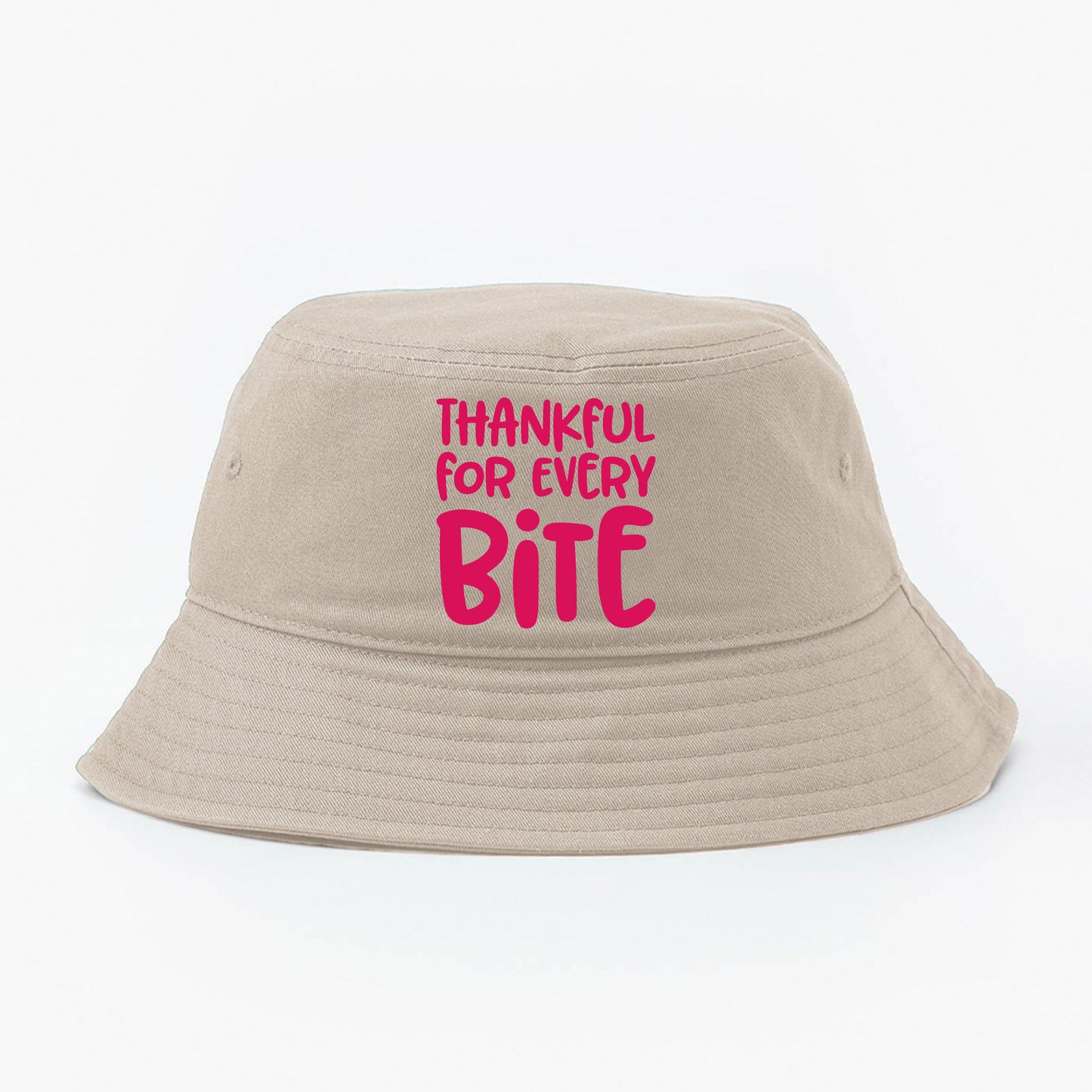 Thankful for Every Bite Dark Pink Bucket Hat