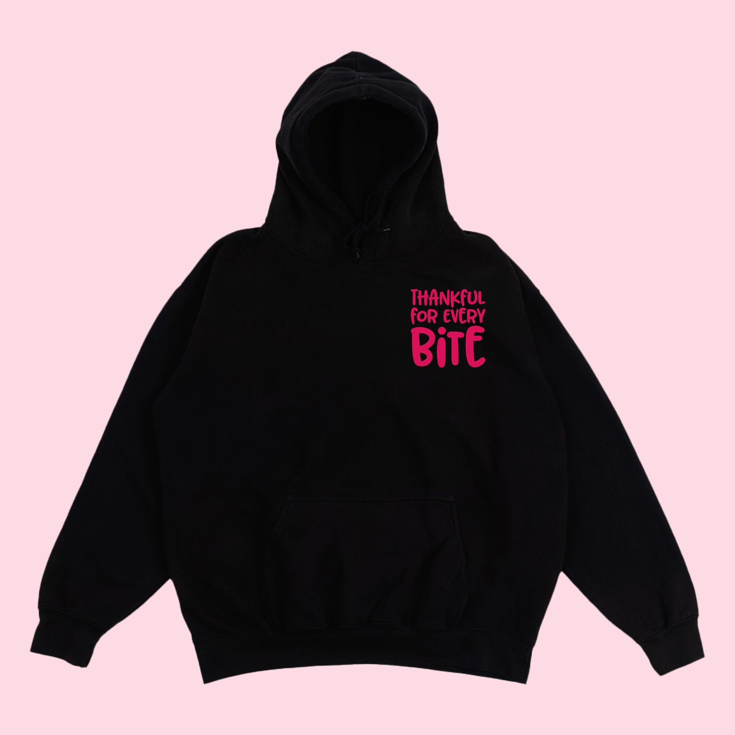 Thankful for Every Bite Dark Pink Hoodie