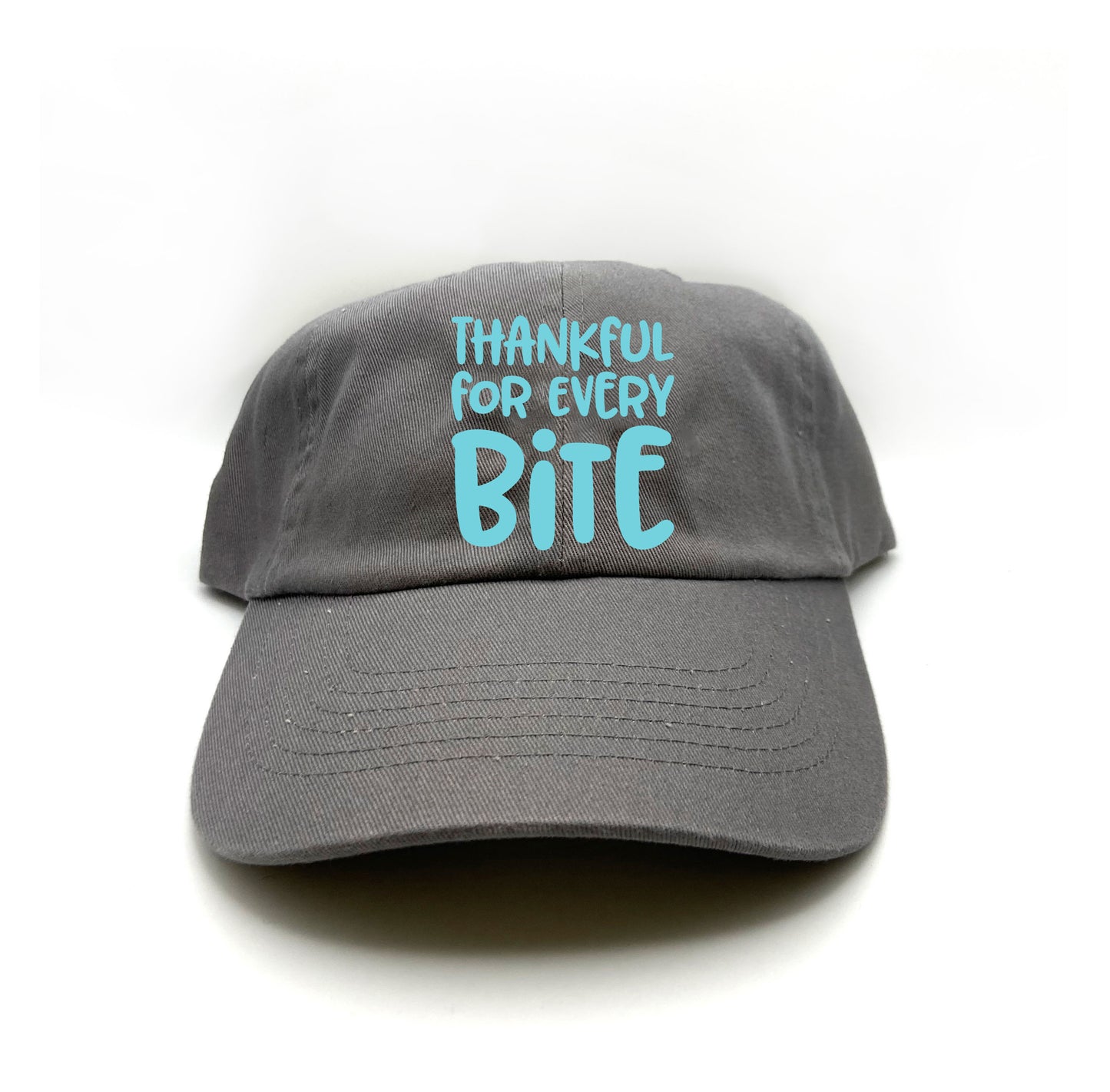 Thankful for Every Bite Sky Blue Dad Hat