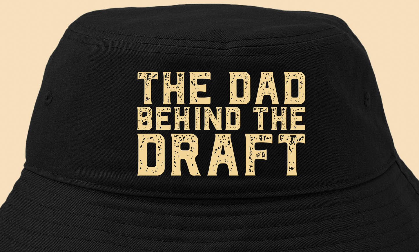 The Dad Behind the Draft Tan Bucket Hat