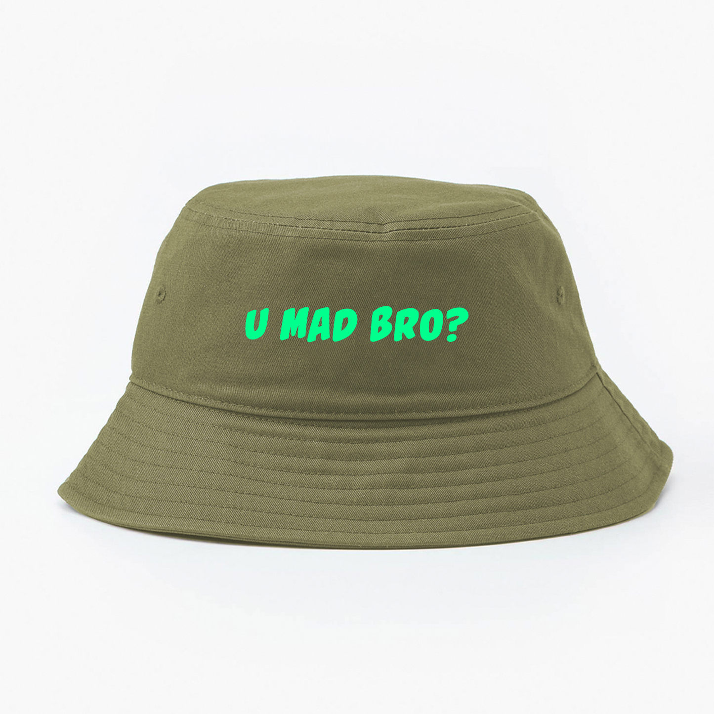U Mad Bro? Green Bucket Hat