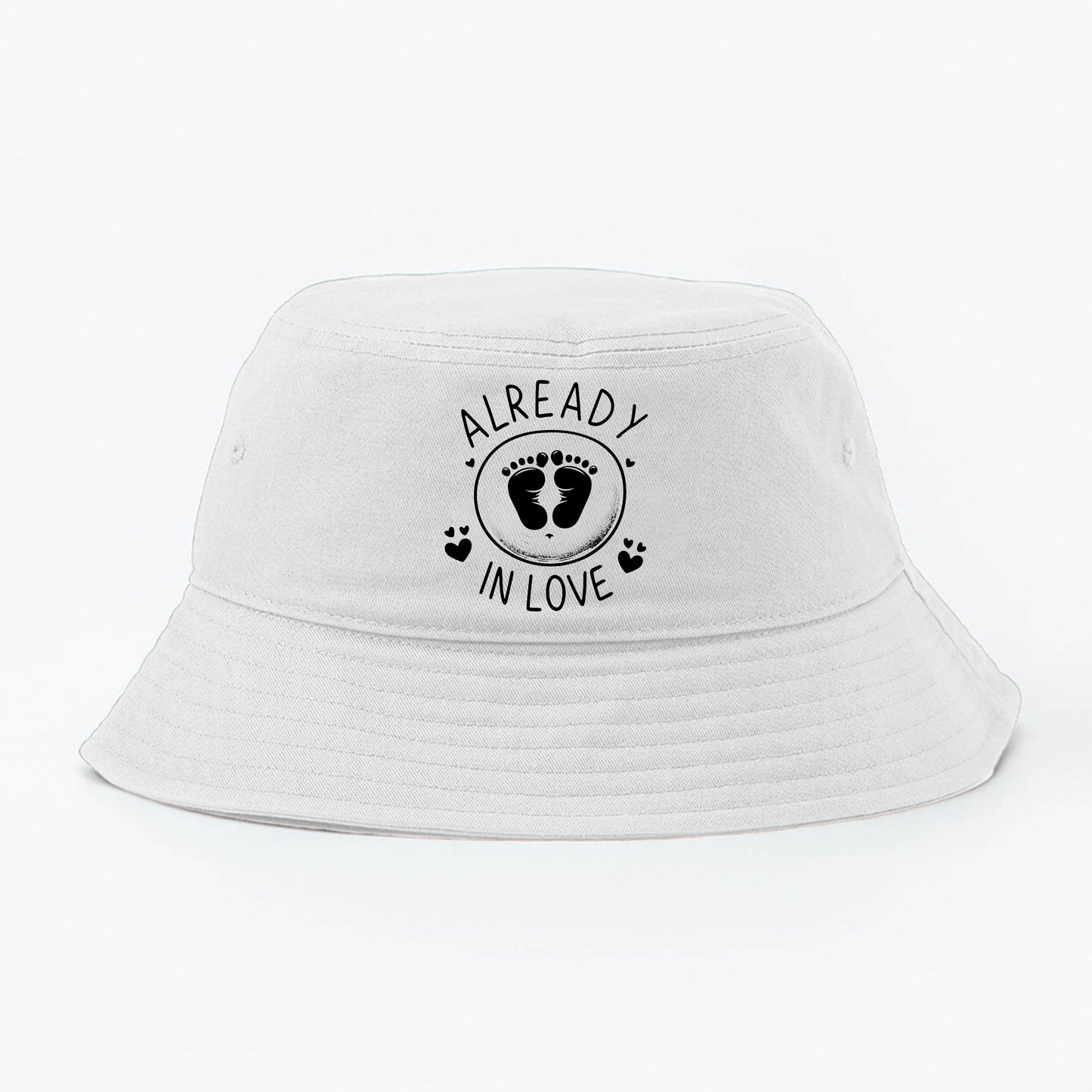 Baby Footprints Black Bucket Hat