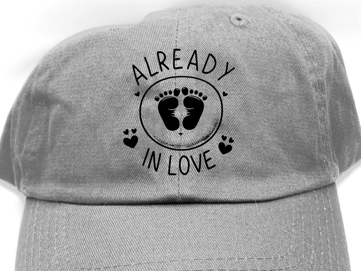 Baby Footprints Black Dad Hat
