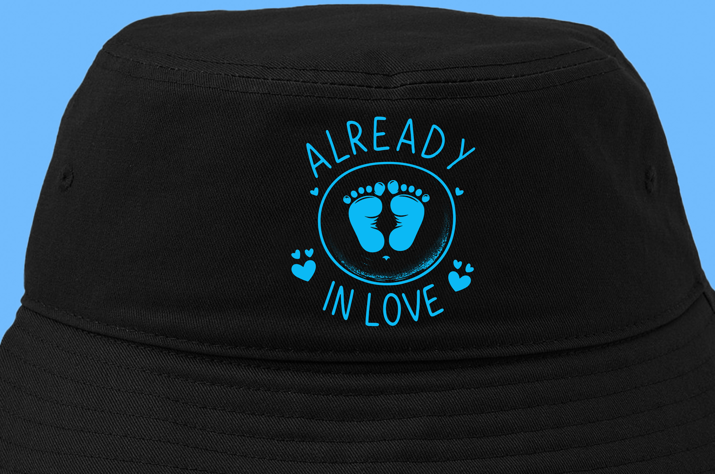 Baby Footprints Blue Bucket Hat