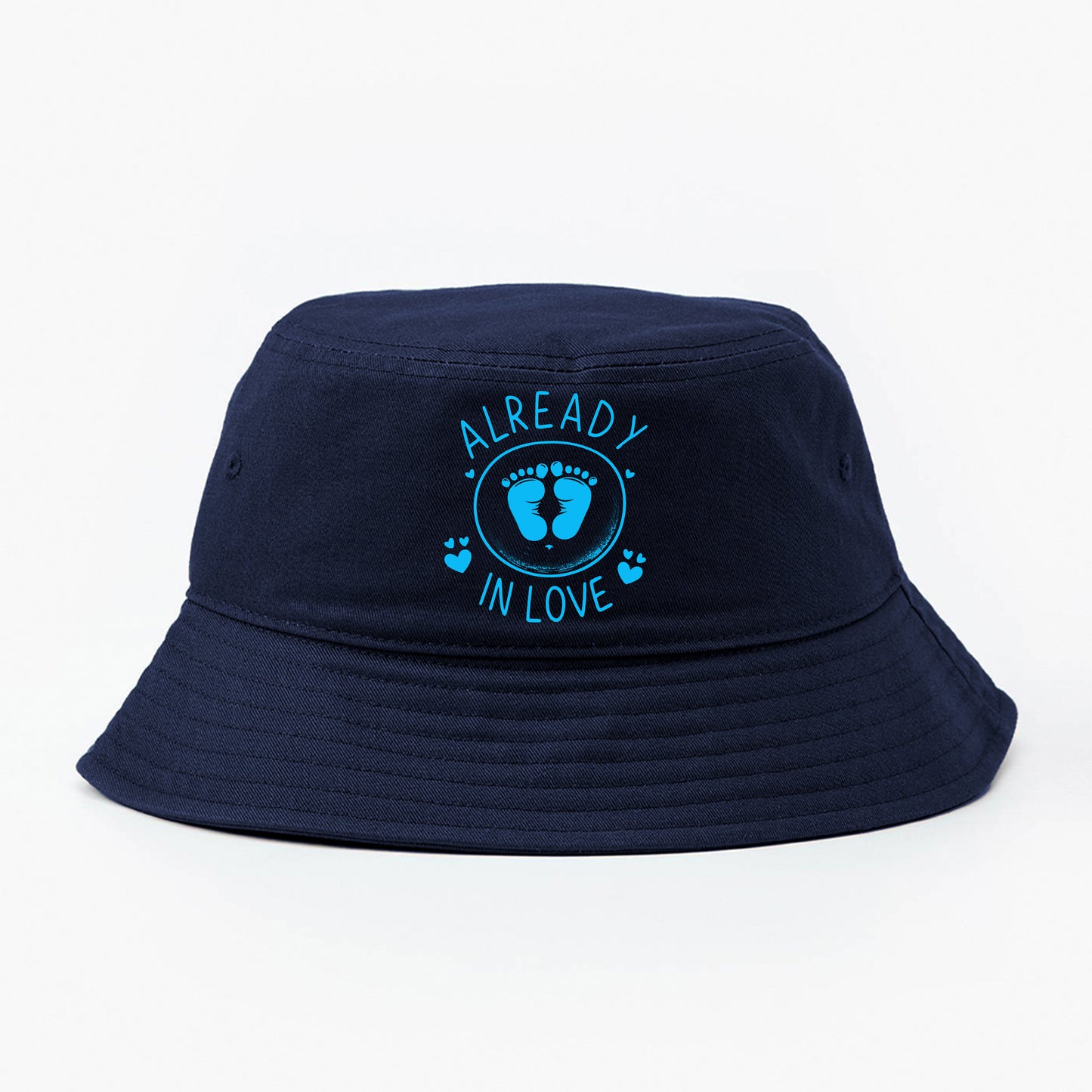 Baby Footprints Blue Bucket Hat