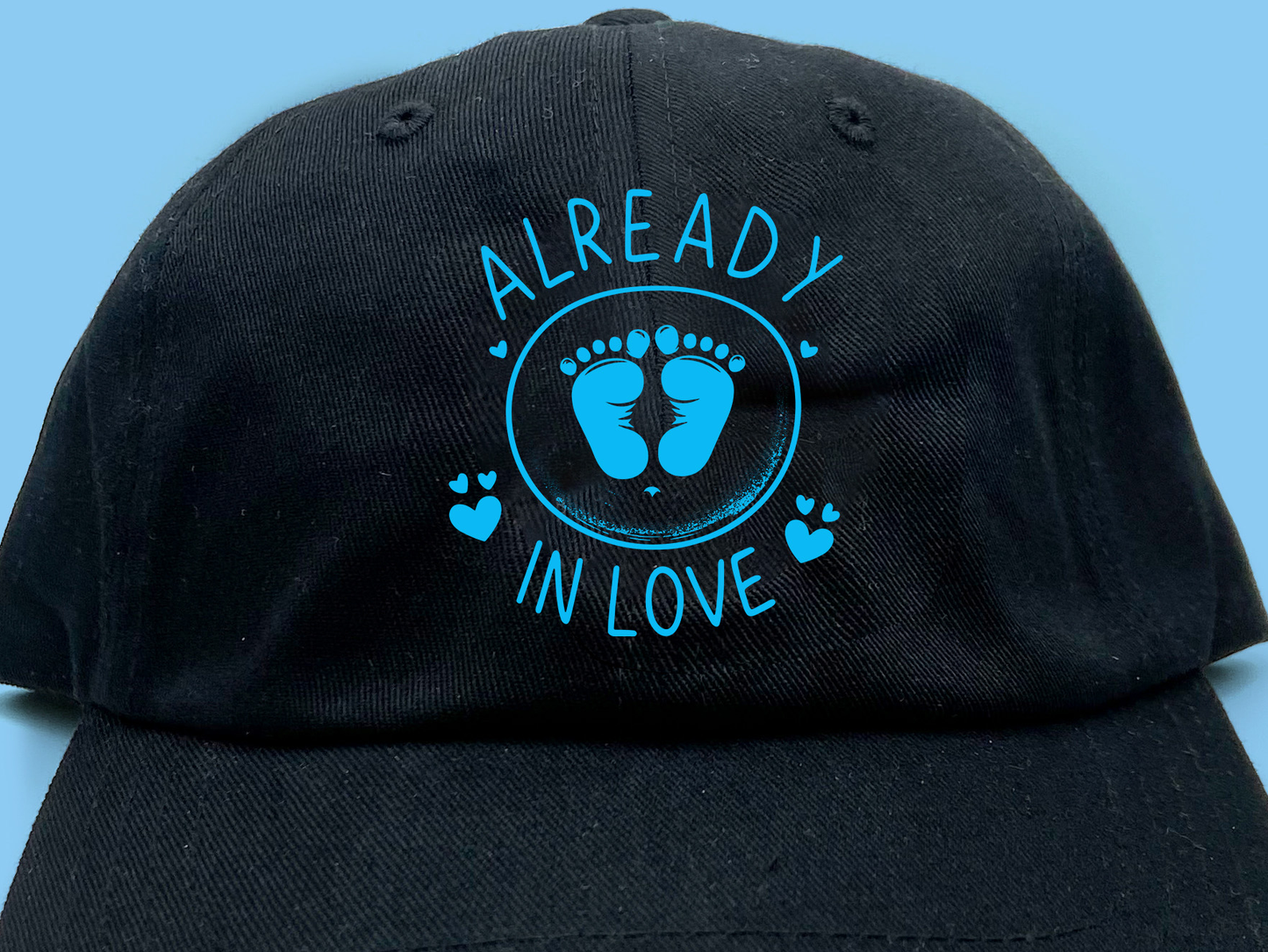 Baby Footprints Blue Dad Hat