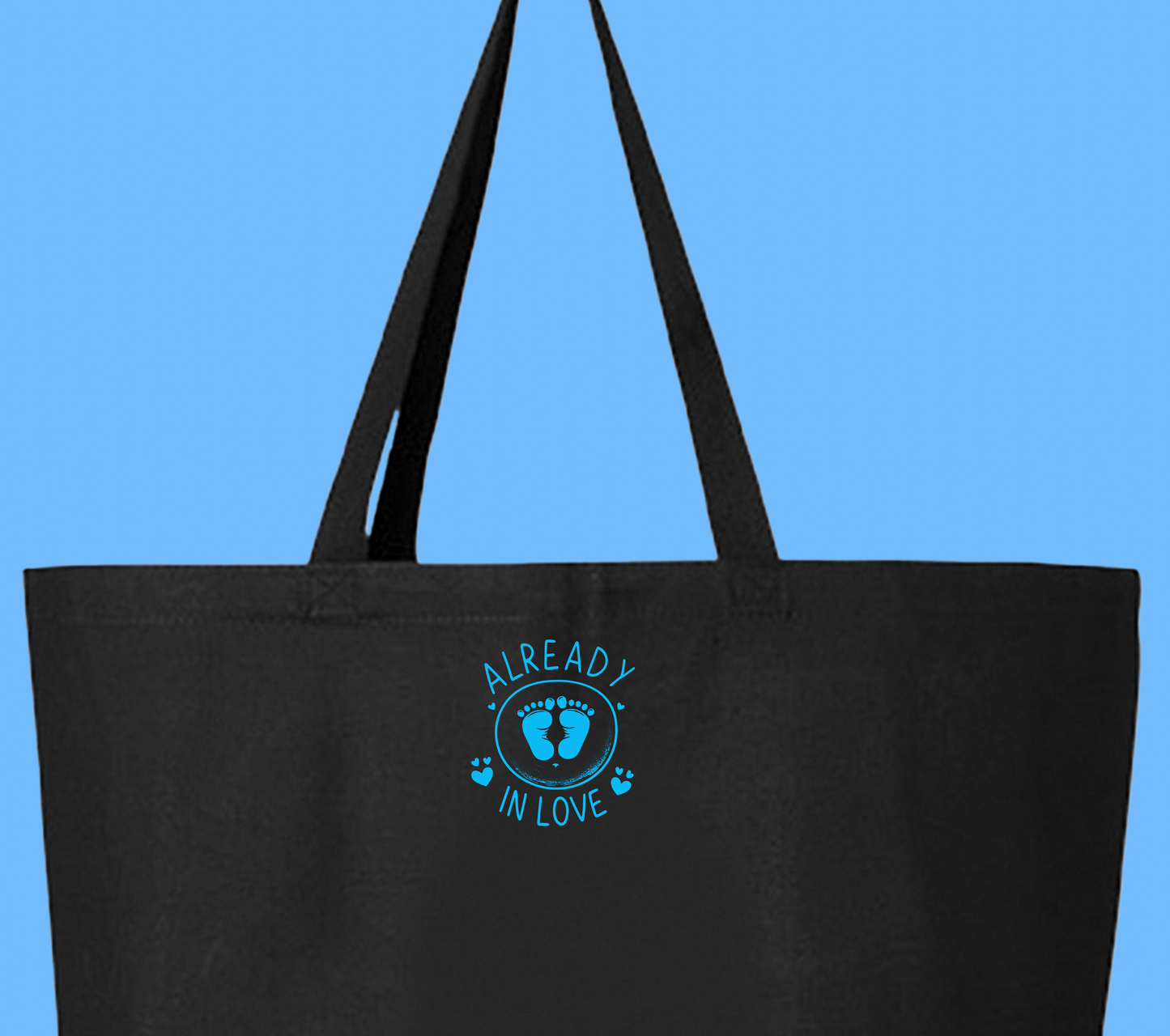 Baby Footprints Blue Tote Bag