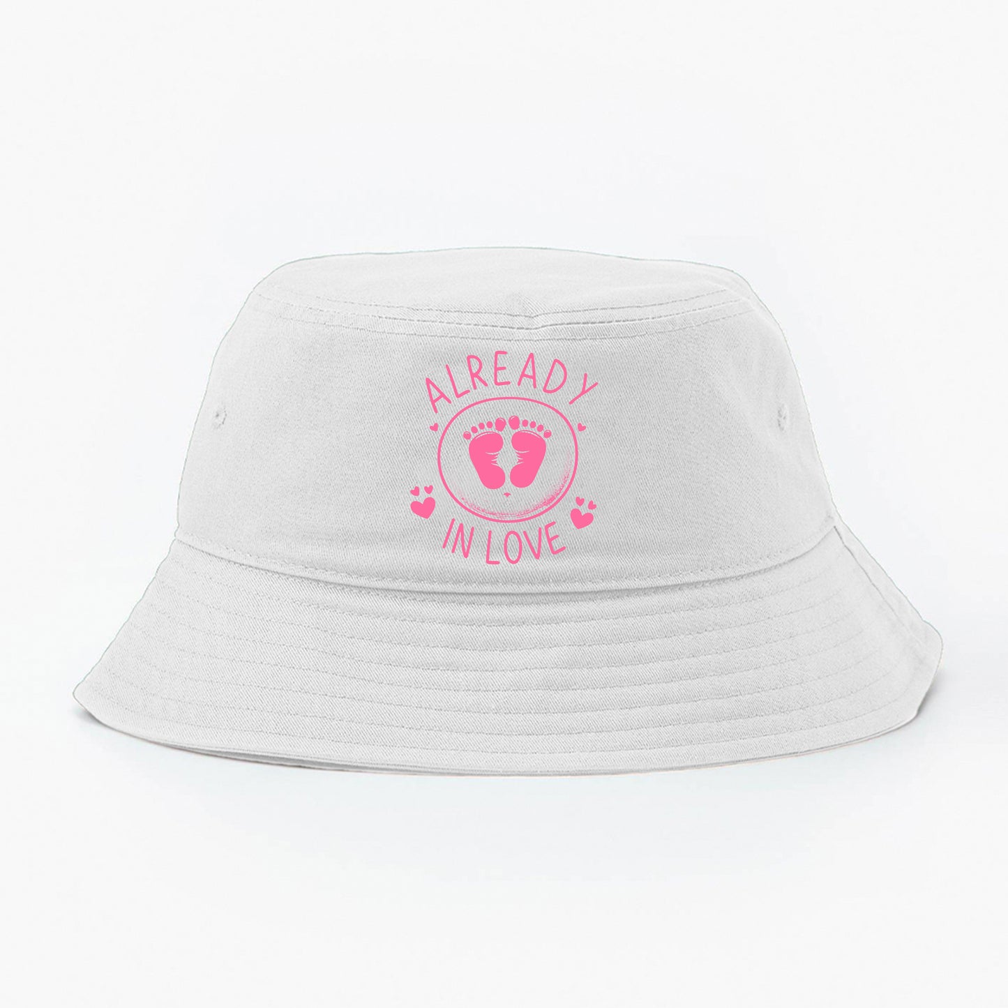 Baby Footprints Pink Bucket Hat