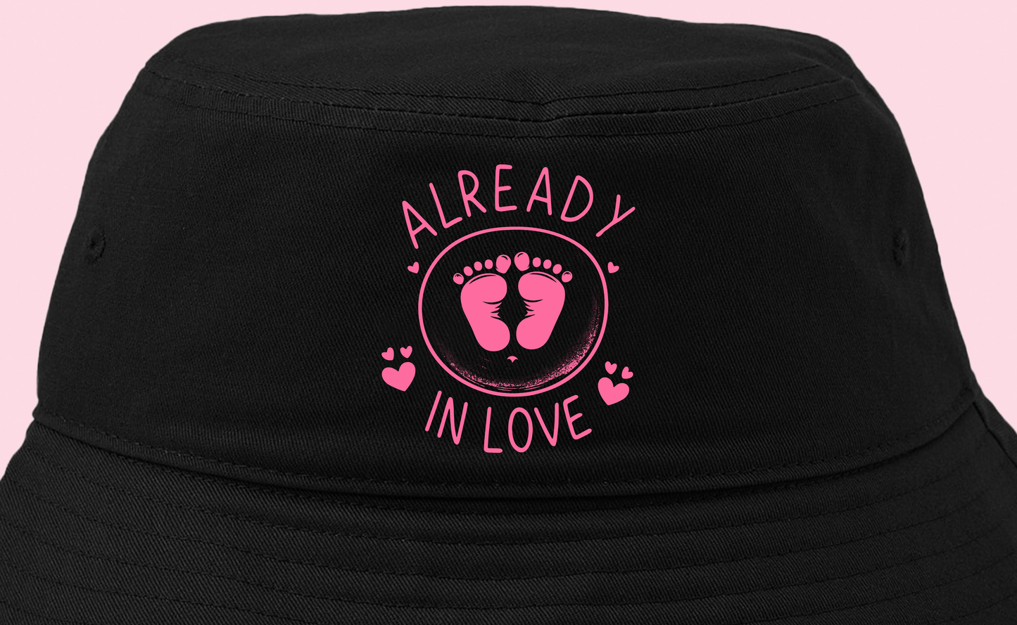 Baby Footprints Pink Bucket Hat