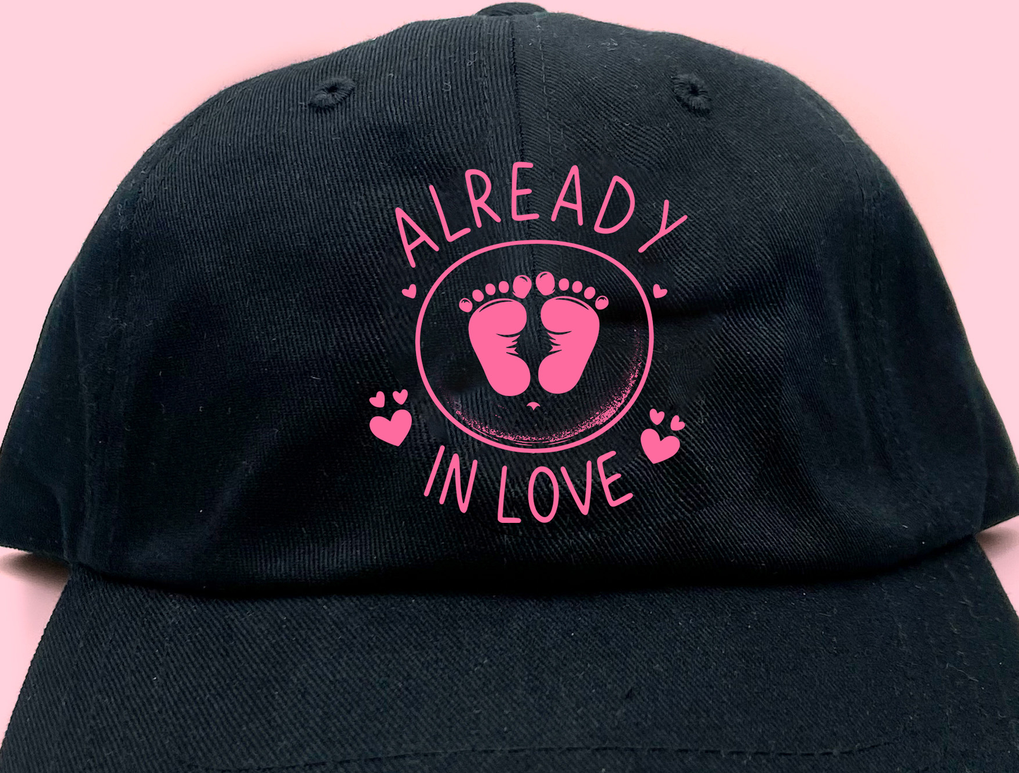 Baby Footprints Pink Dad Hat