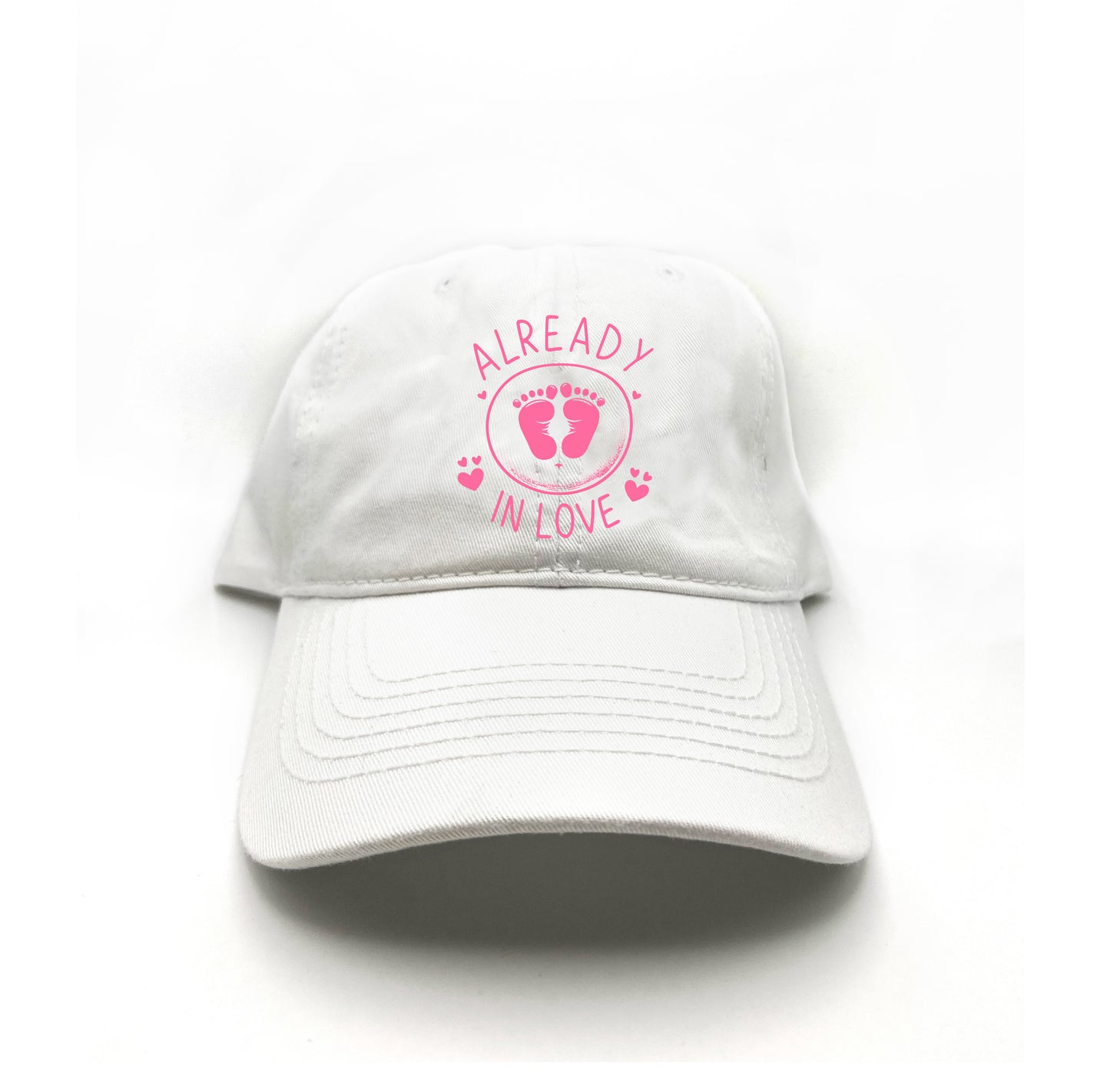 Baby Footprints Pink Dad Hat