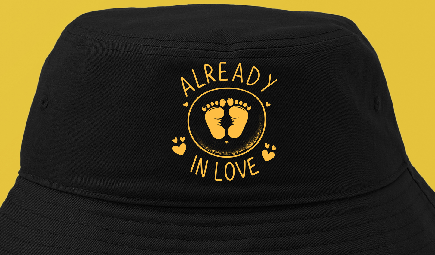 Baby Footprints Yellow Bucket Hat