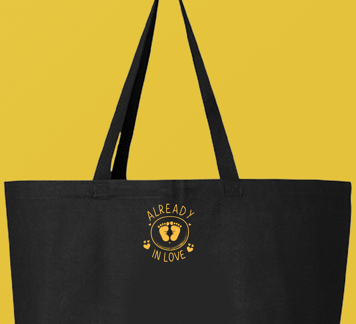 Baby Footprints Yellow Tote Bag