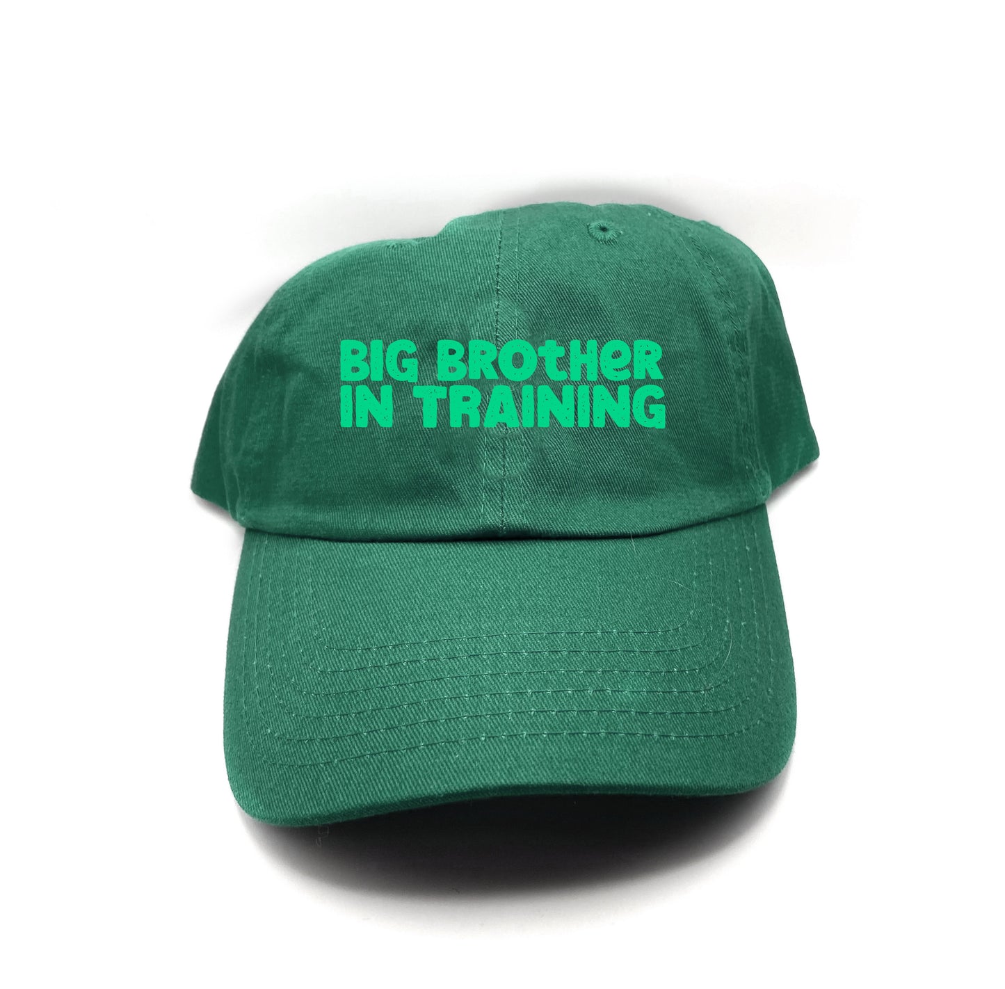 big brother in training green dad hat