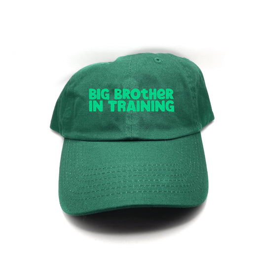 big brother in training green dad hat