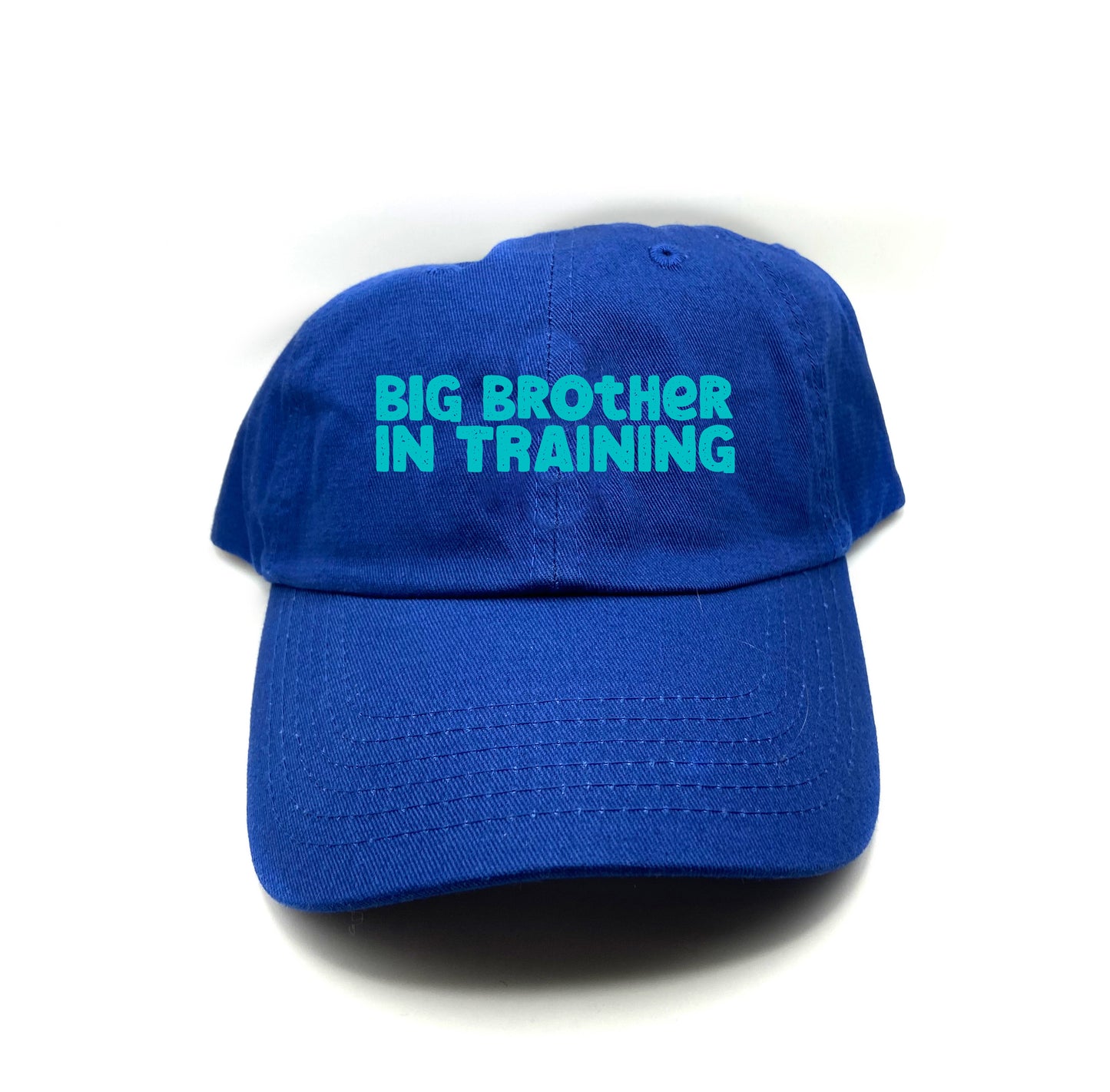 big brother in training light blue green dad hat