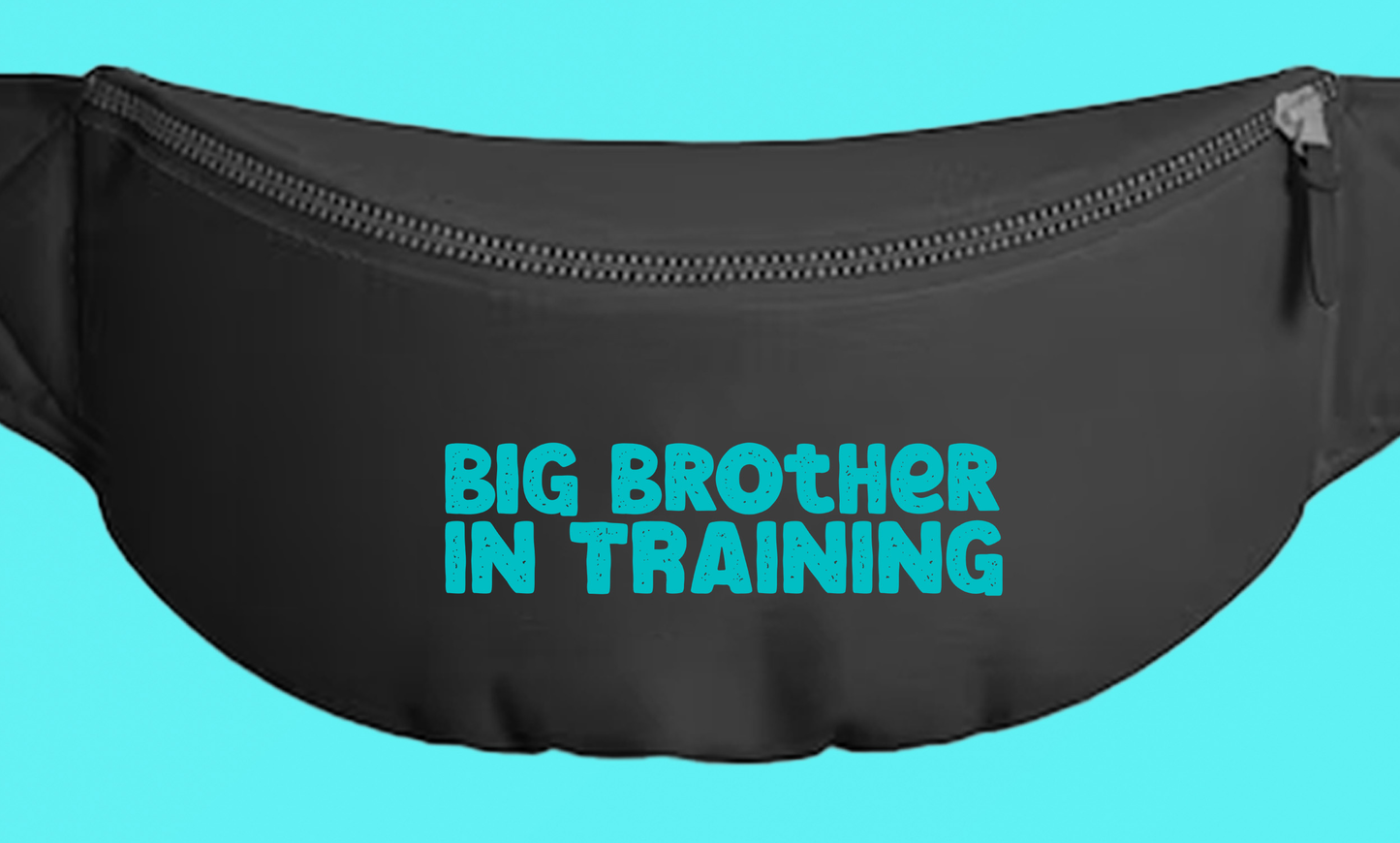 big brother in training light blue green fanny pack