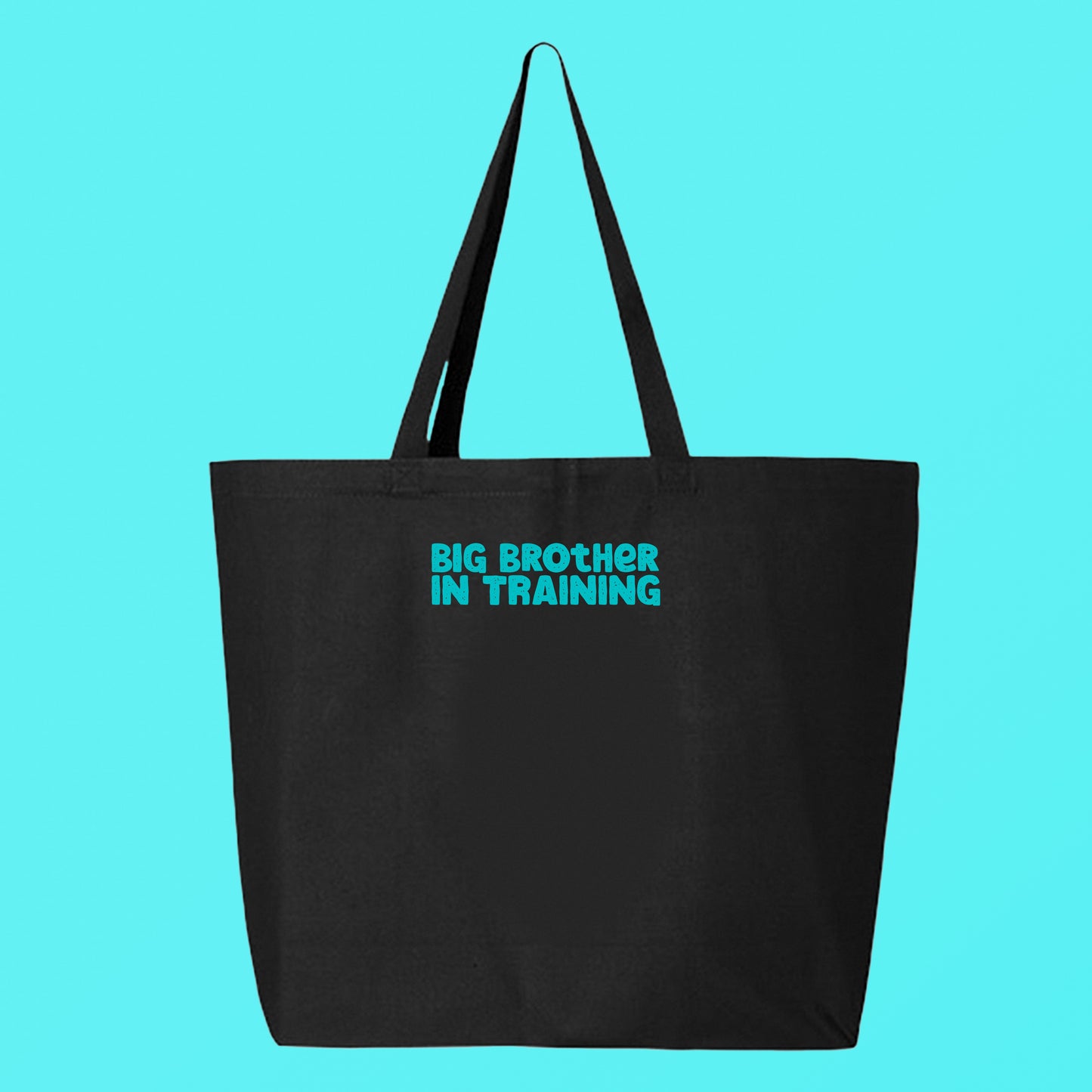 big brother in training light blue green tote bag