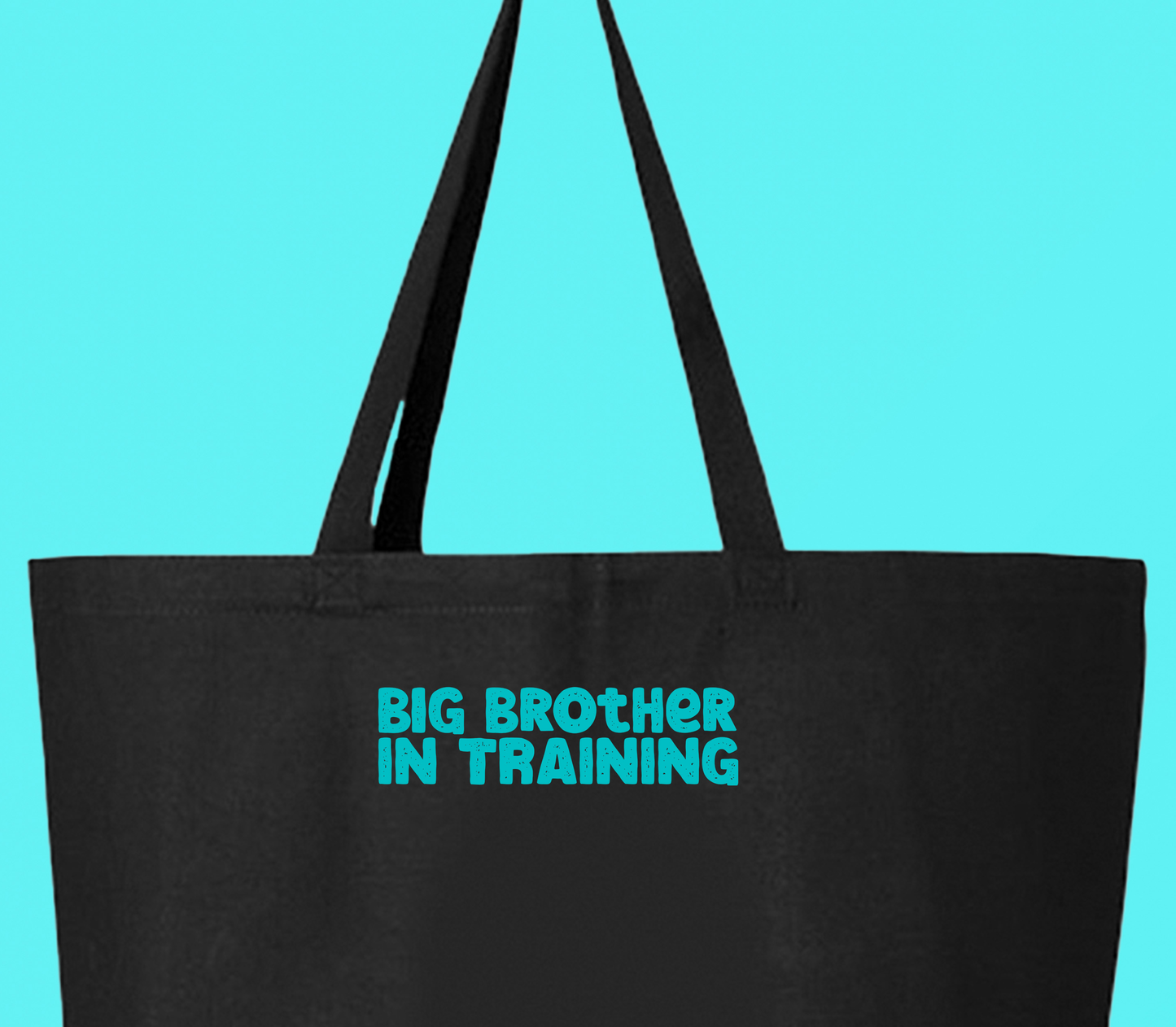 big brother in training light blue green tote bag