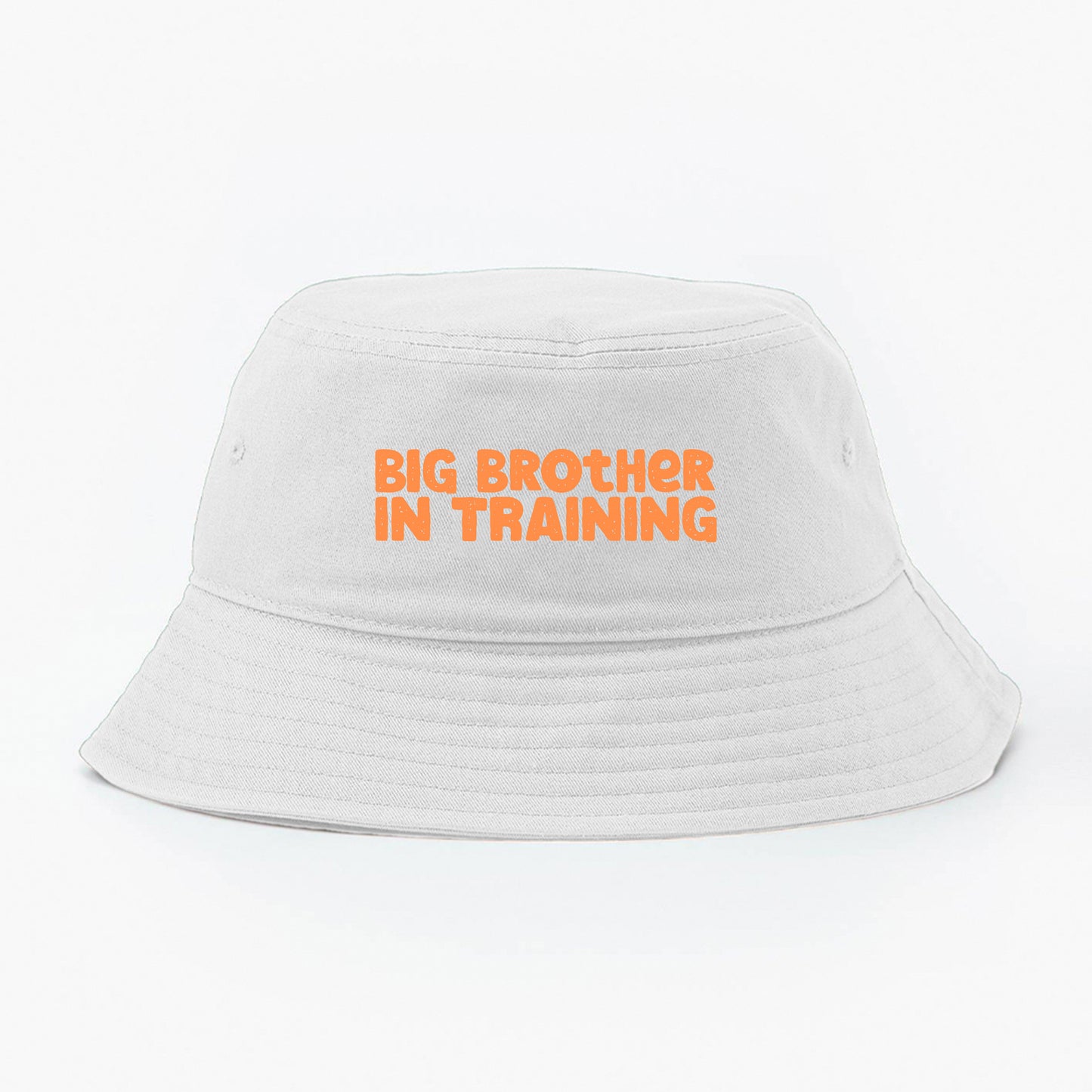 big brother in training orange bucket hat