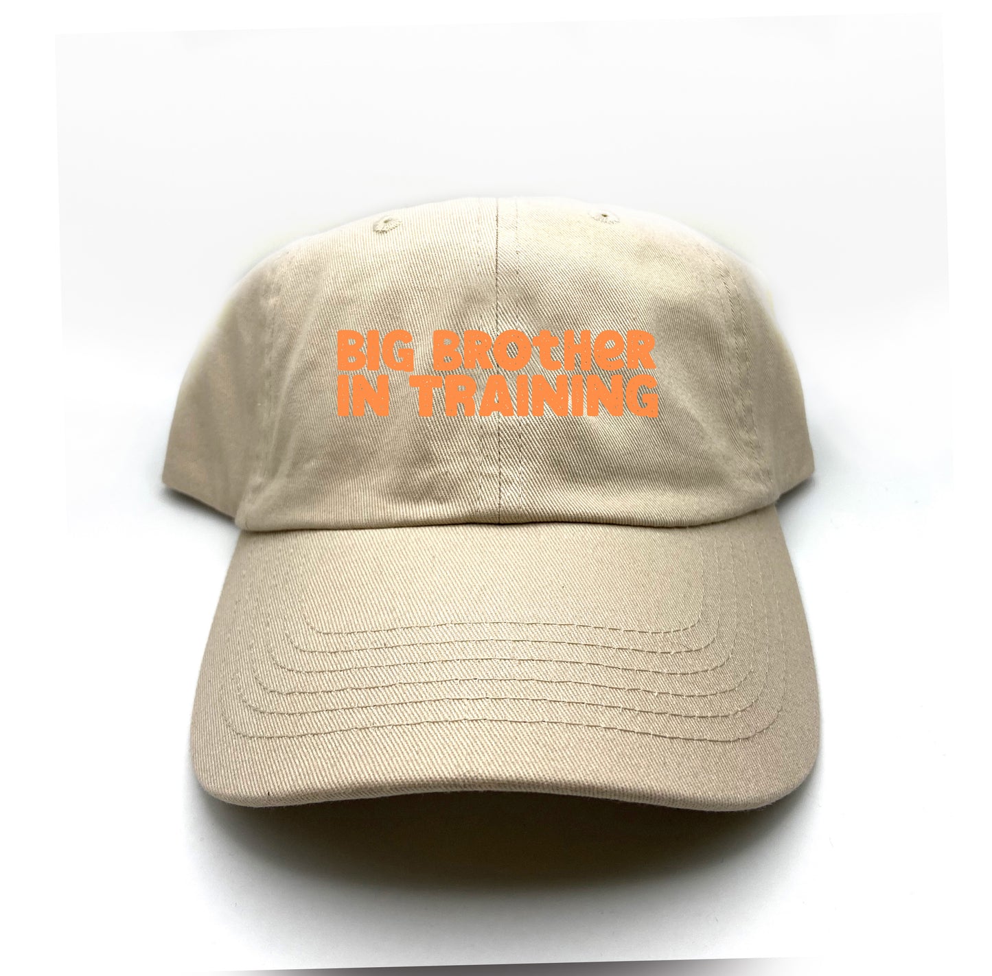 big brother in training orange dad hat