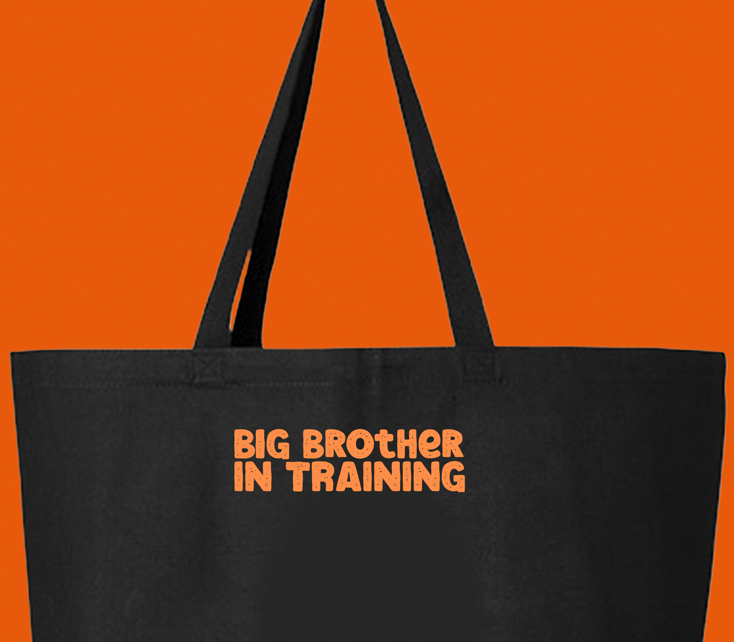 big brother in training orange tote bag