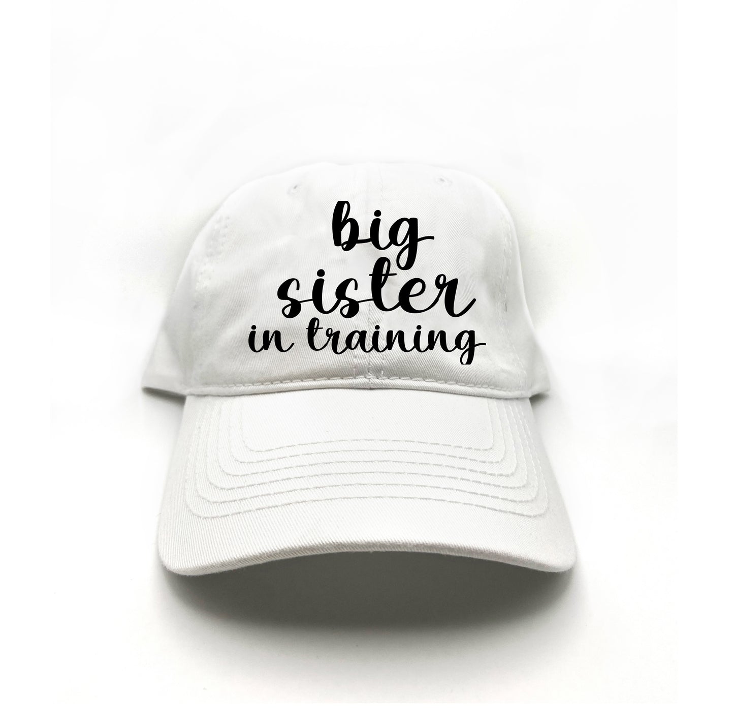 big sister in training black dad hat