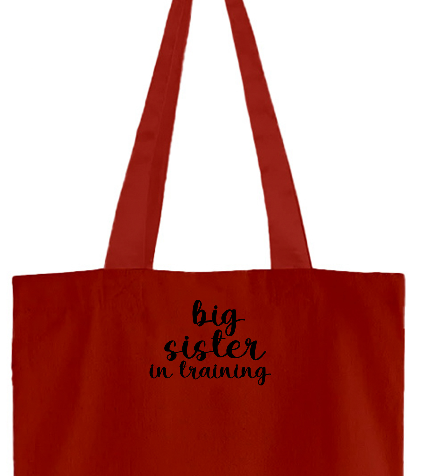 big sister in training black tote bag
