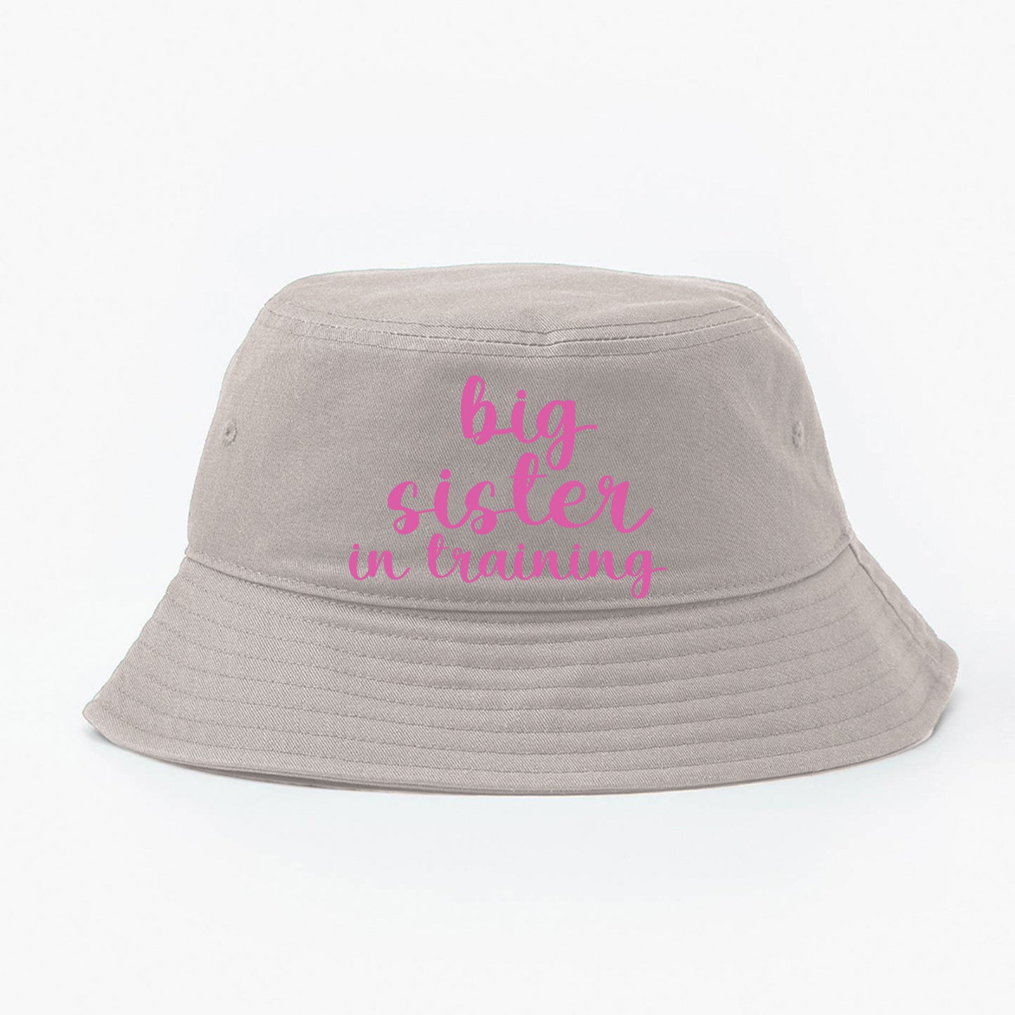 big sister in training dark pink bucket hat