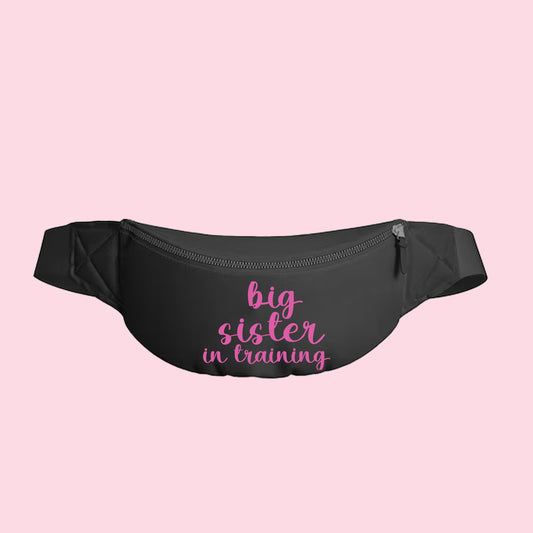 big sister in training dark pink fanny pack