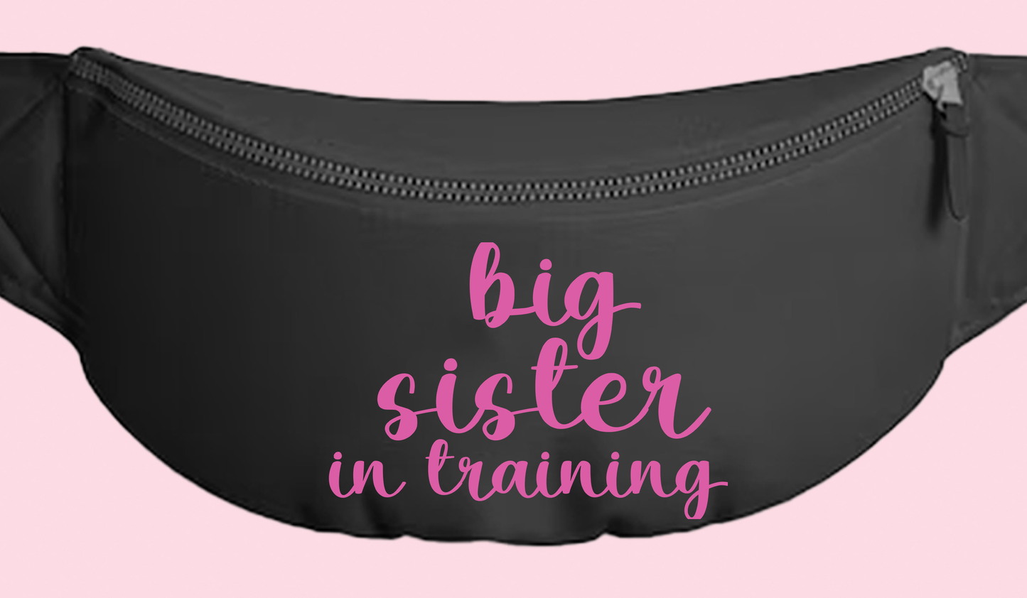 big sister in training dark pink fanny pack