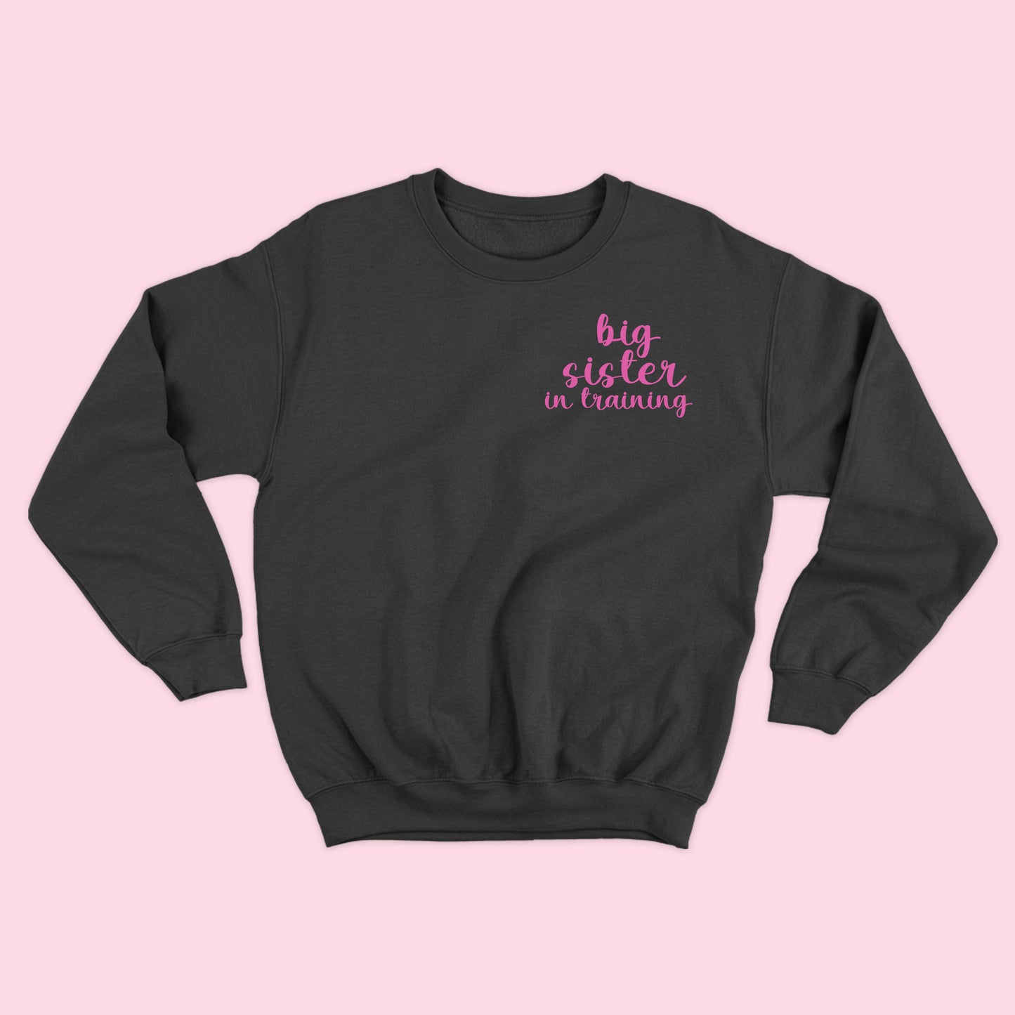 big sister in training dark pink sweatshirt