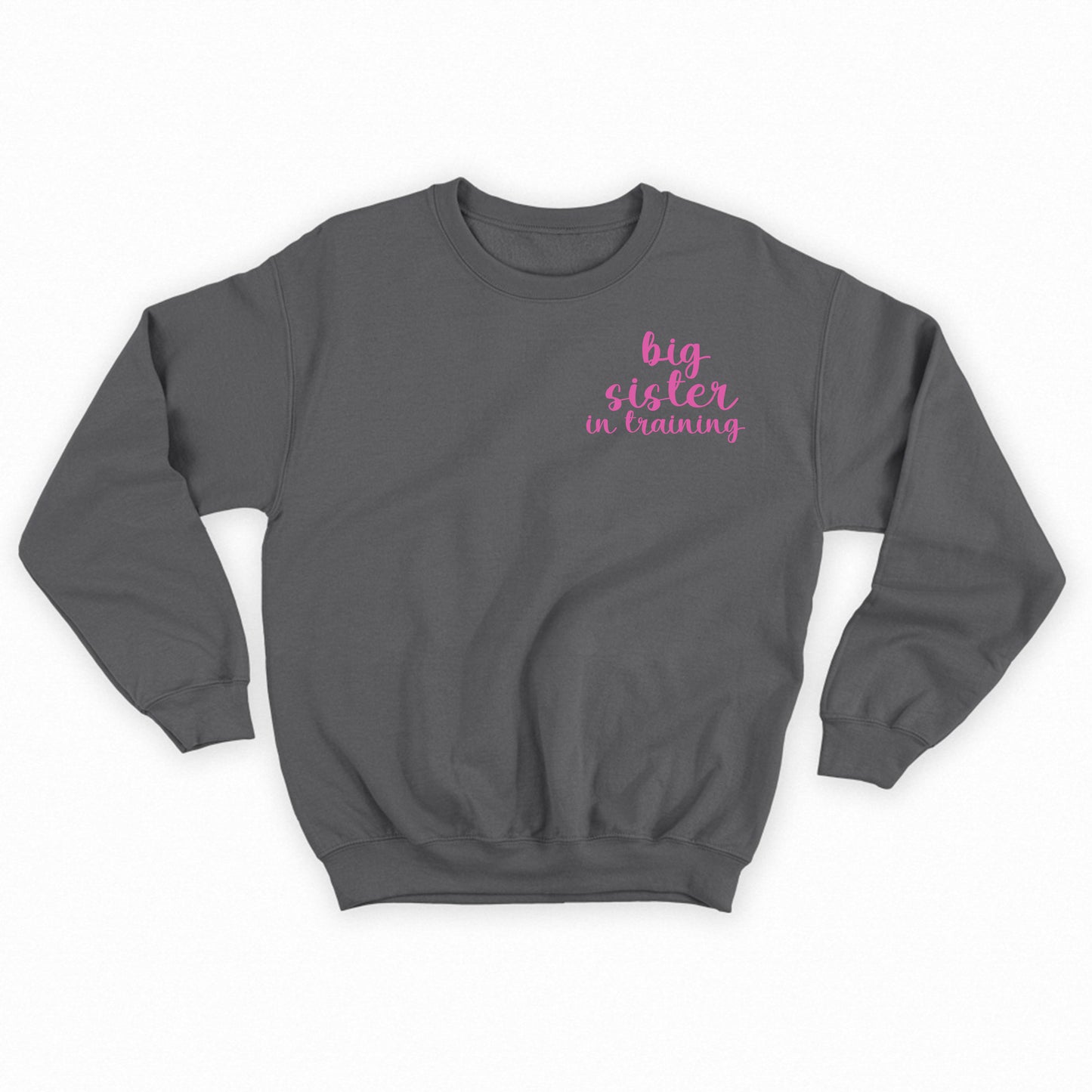big sister in training dark pink sweatshirt