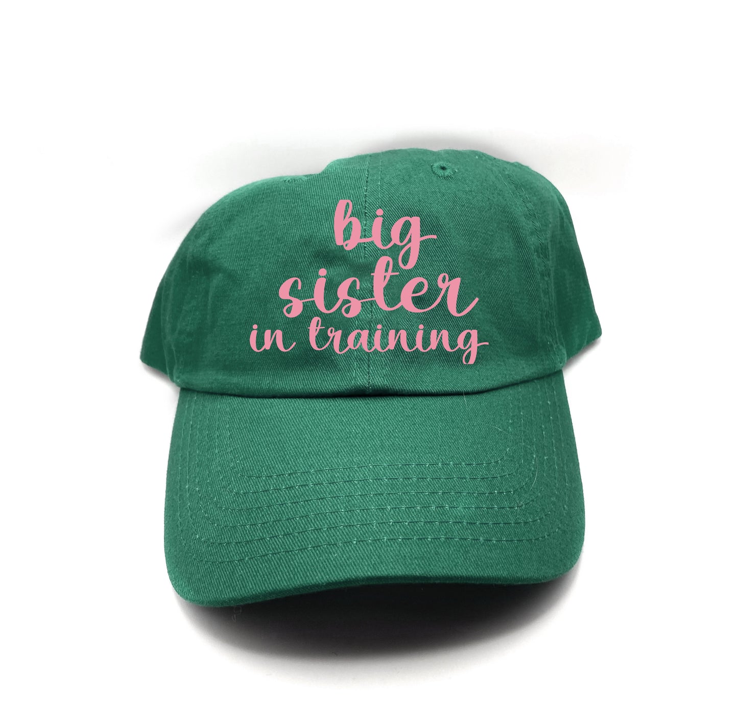 big sister in training pink dad hat