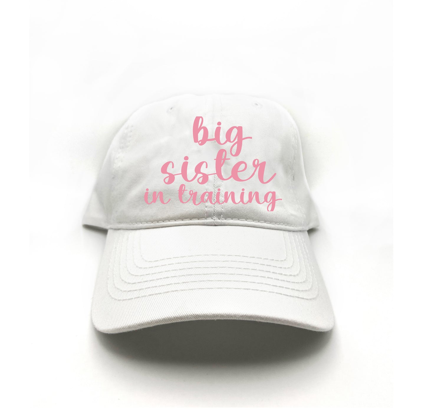 big sister in training pink dad hat