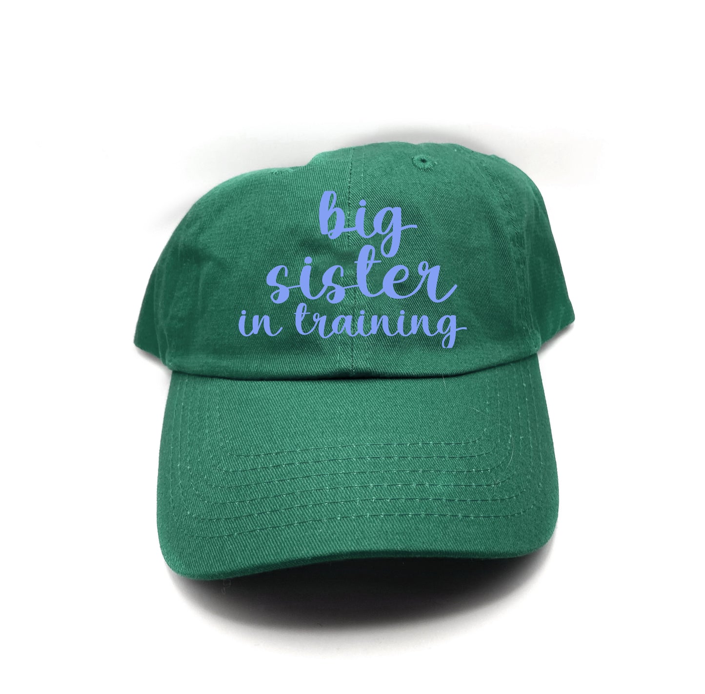 big sister in training purple dad hat