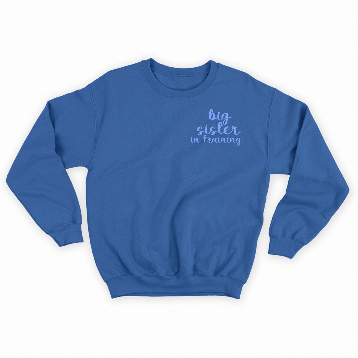 big sister in training purple sweatshirt