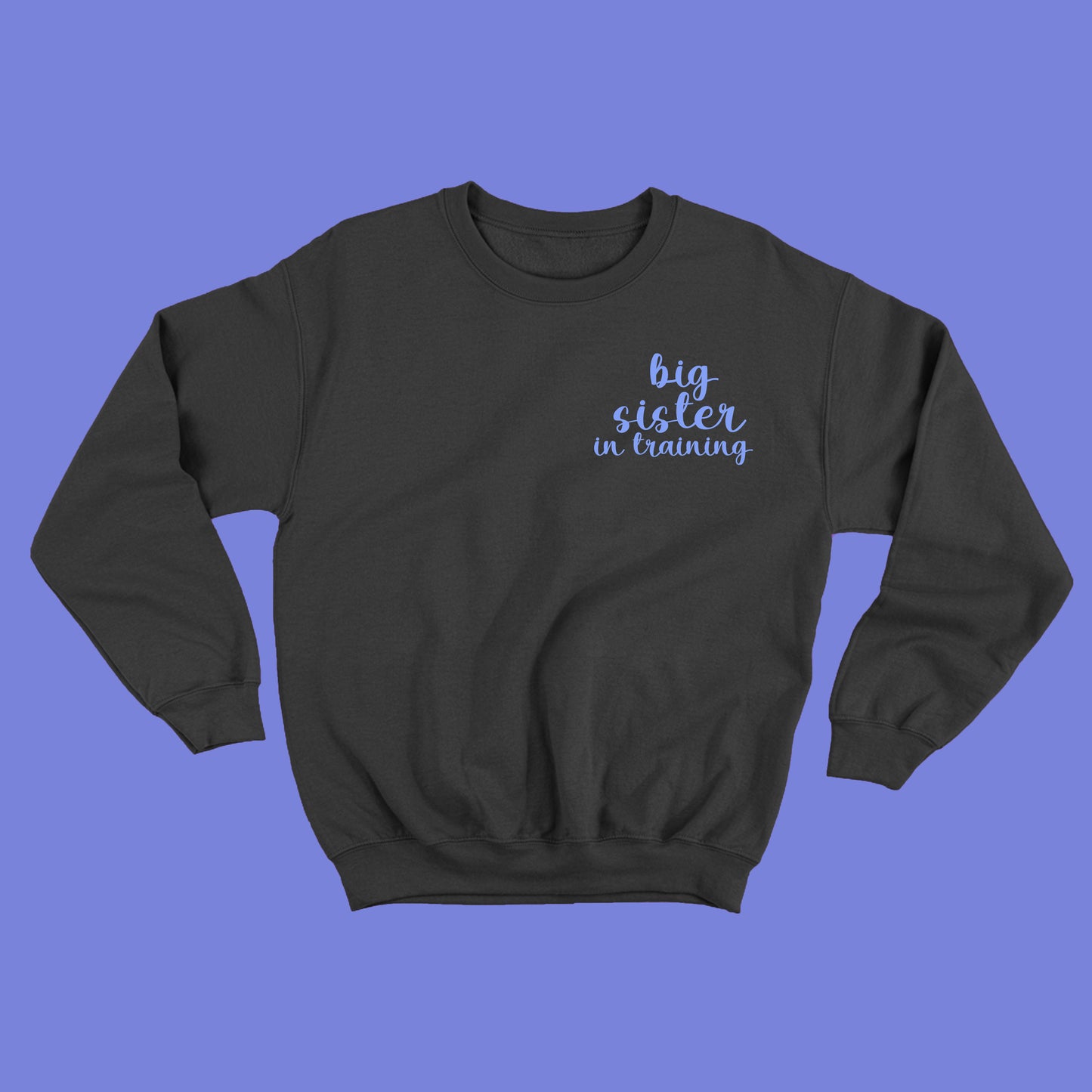 big sister in training purple sweatshirt