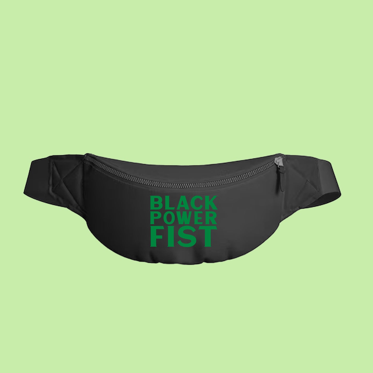 Black Power Fist Green Fanny Pack